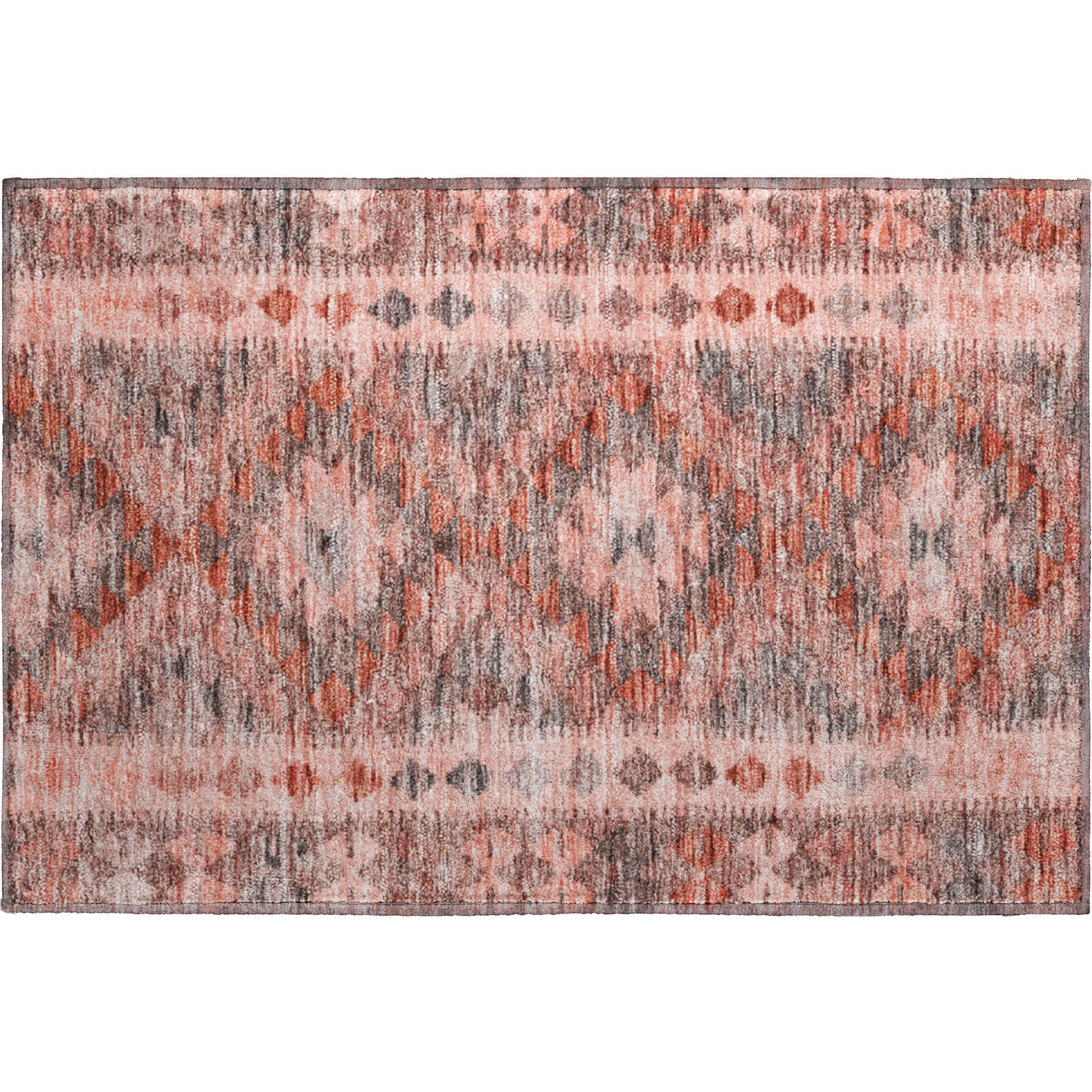 Bogota Machine Washable Transitional Terracotta Orange Rug 1'8" x 2'6" #shape_Rectangle