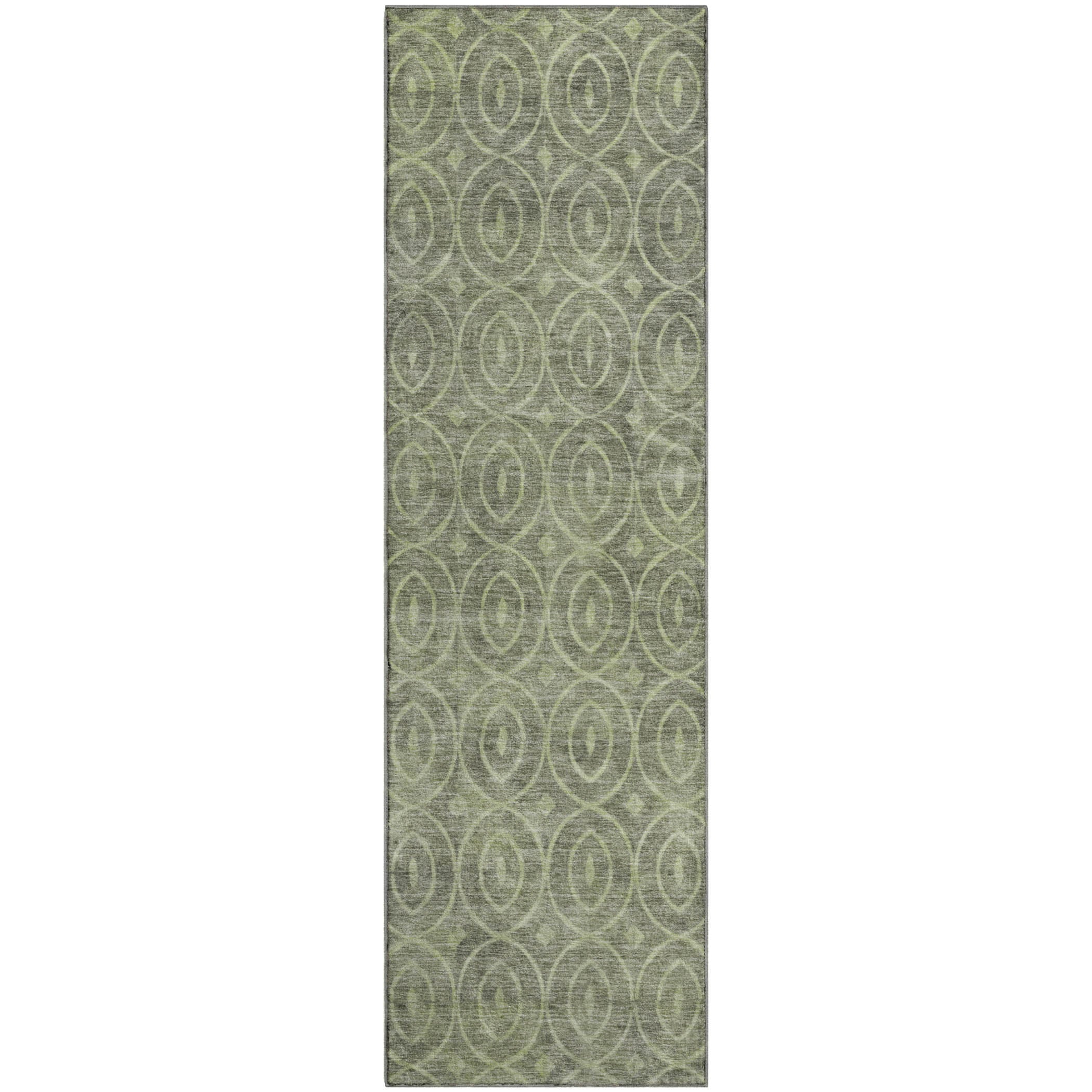 Mostar Machine Washable Transitional Aloe Green Rug 2'3" x 7'6" #shape_Runner
