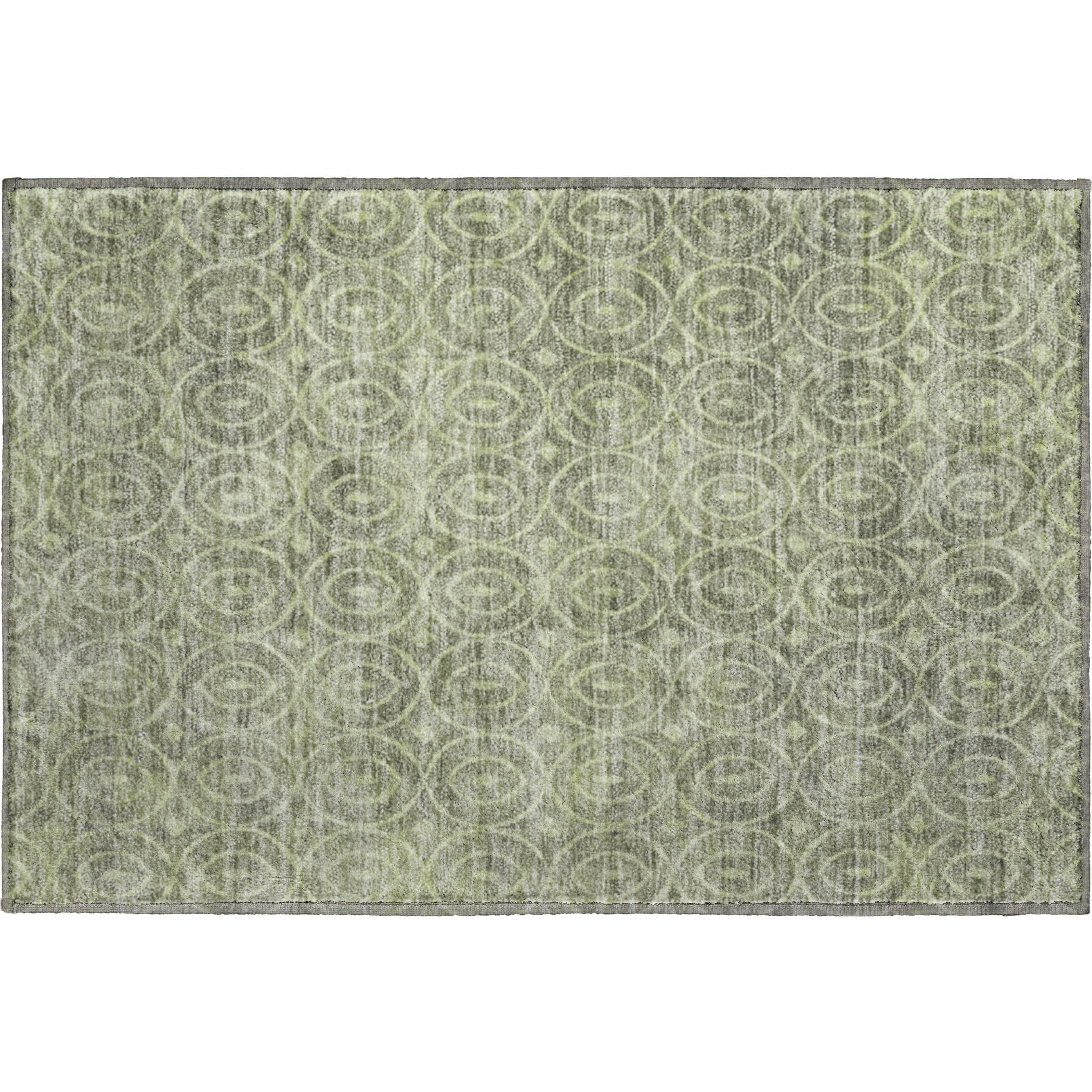 Mostar Machine Washable Transitional Aloe Green Rug 1'8" x 2'6" #shape_Rectangle