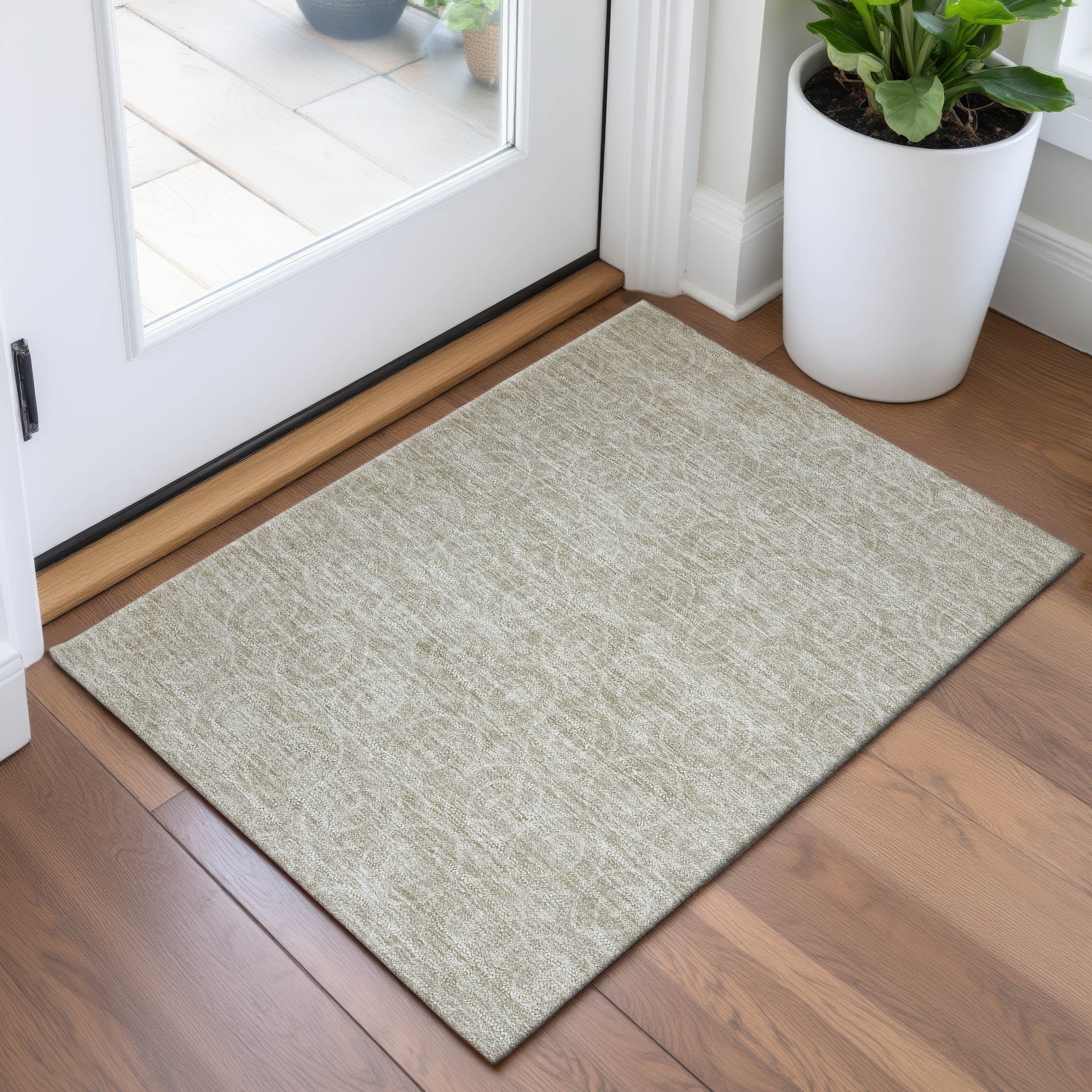 Mostar Machine Washable Transitional Beige Brown Rug 1'8" x 2'6" #shape_Rectangle