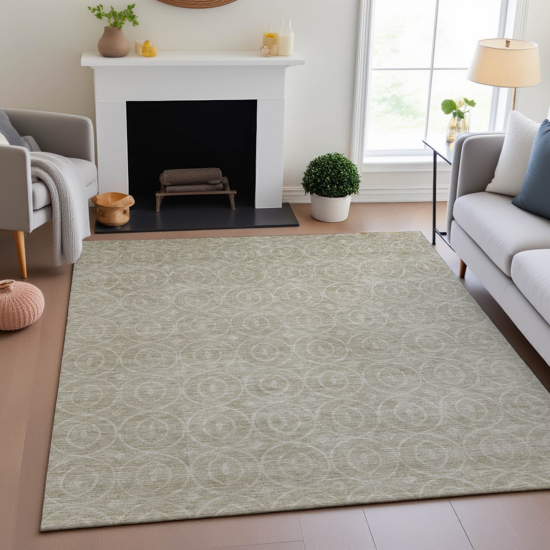 Mostar Machine Washable Transitional Beige Brown Rug 2'6" x 3'10" #shape_Rectangle