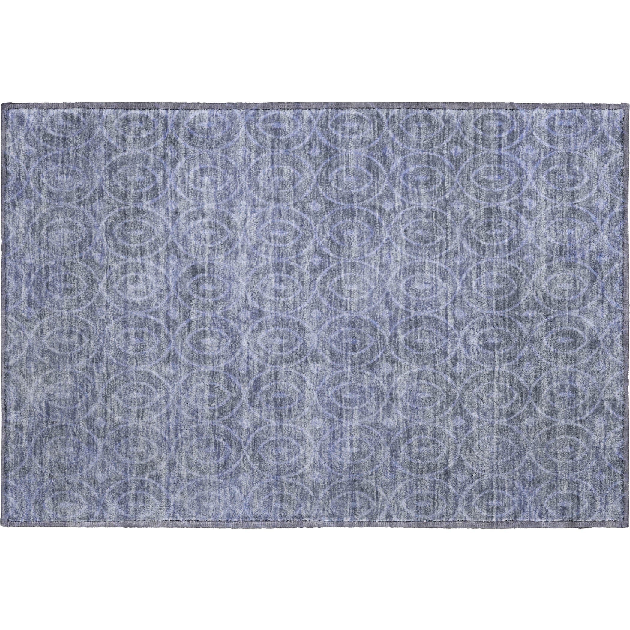 Mostar Machine Washable Transitional Denim Blue Rug 1'8" x 2'6" #shape_Rectangle