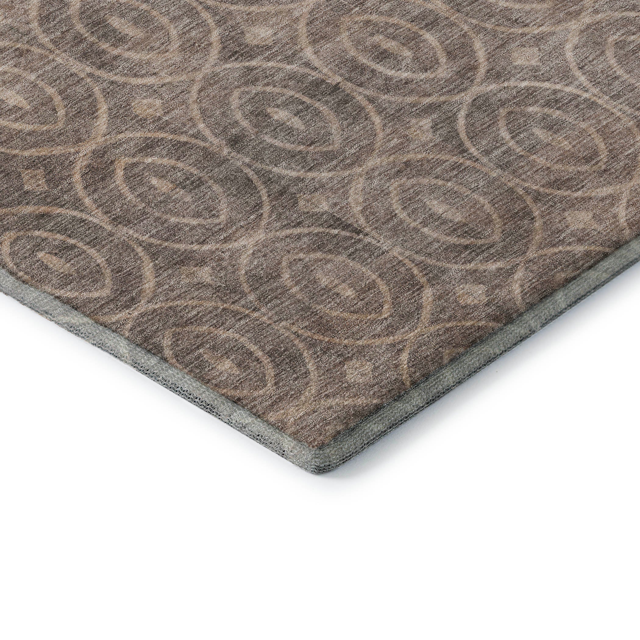 Mostar Machine Washable Transitional Mocha Brown Rug 1'8" x 2'6" #shape_Rectangle