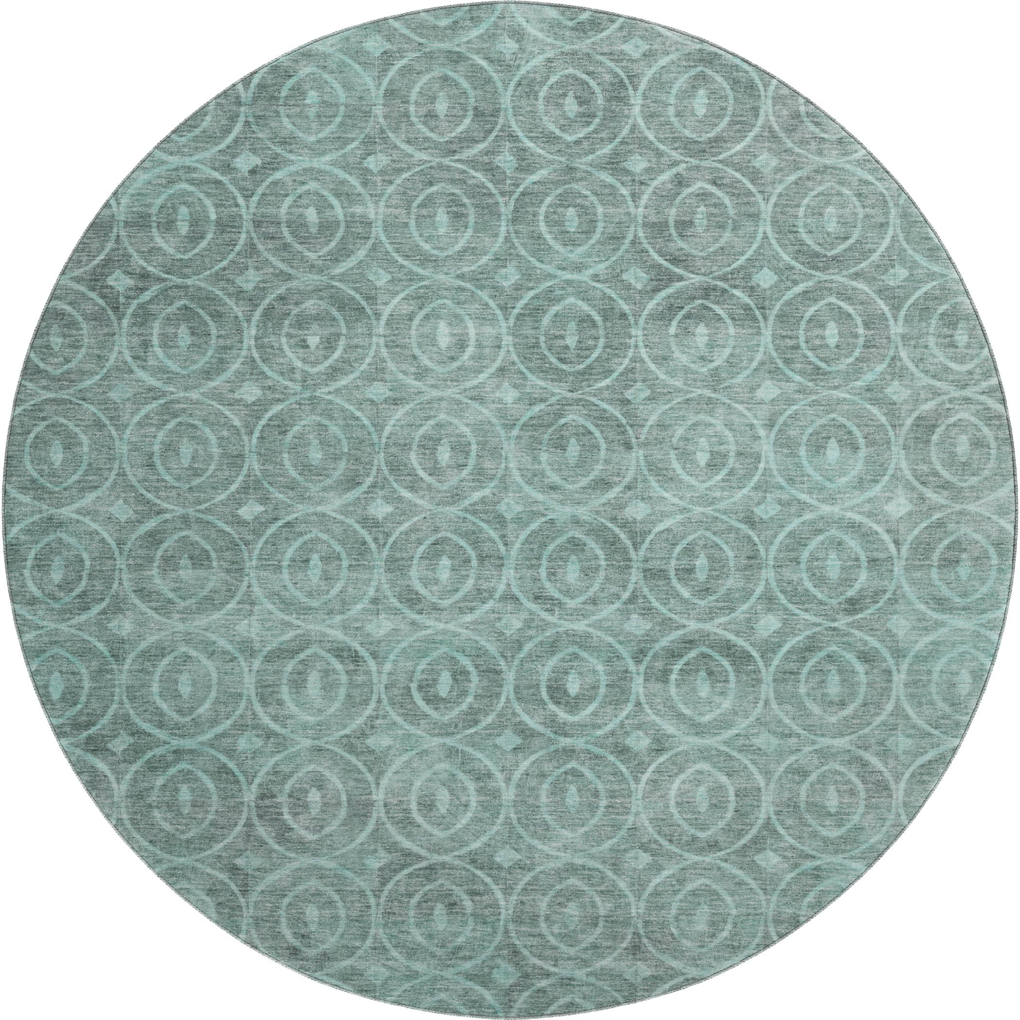 Mostar Machine Washable Transitional Teal Rug 8' x 8' #shape_Round