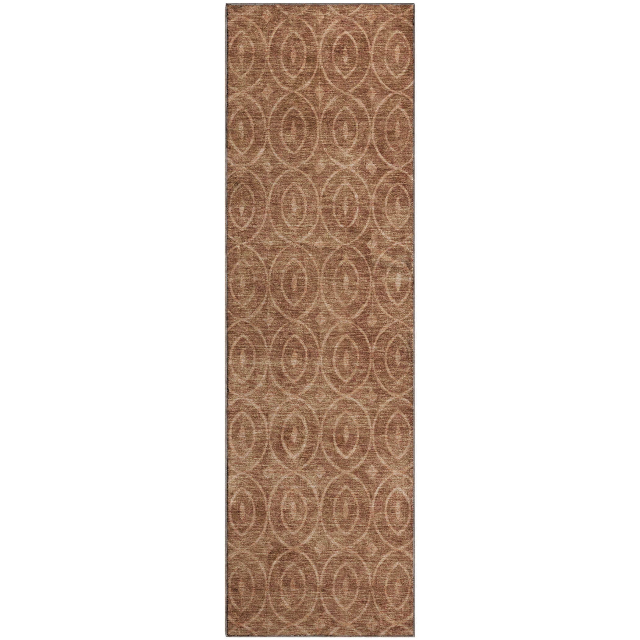 Mostar Machine Washable Transitional Terracotta Orange Rug 2'3" x 7'6" #shape_Runner
