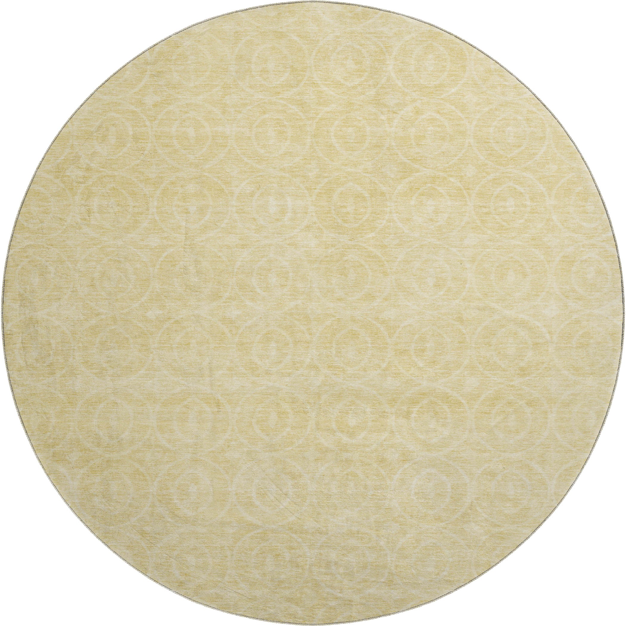 Mostar Machine Washable Transitional Wheat Gold Rug 8' x 8' #shape_Round