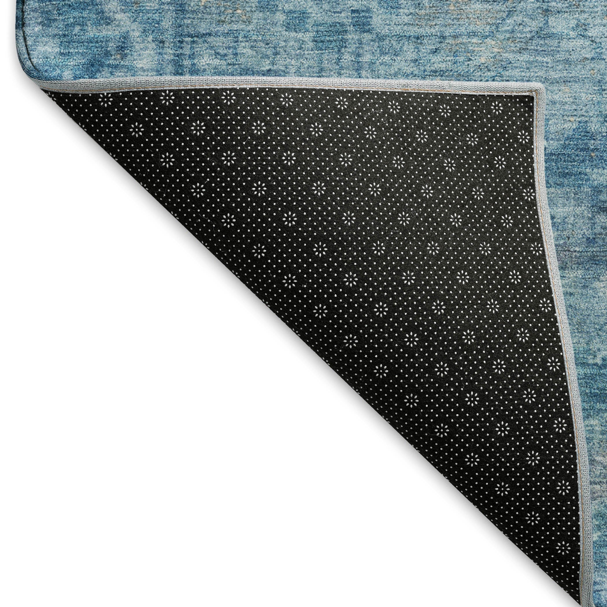 Salzburg Machine Washable Traditional Blue Rug 1'8" x 2'6" #shape_Rectangle