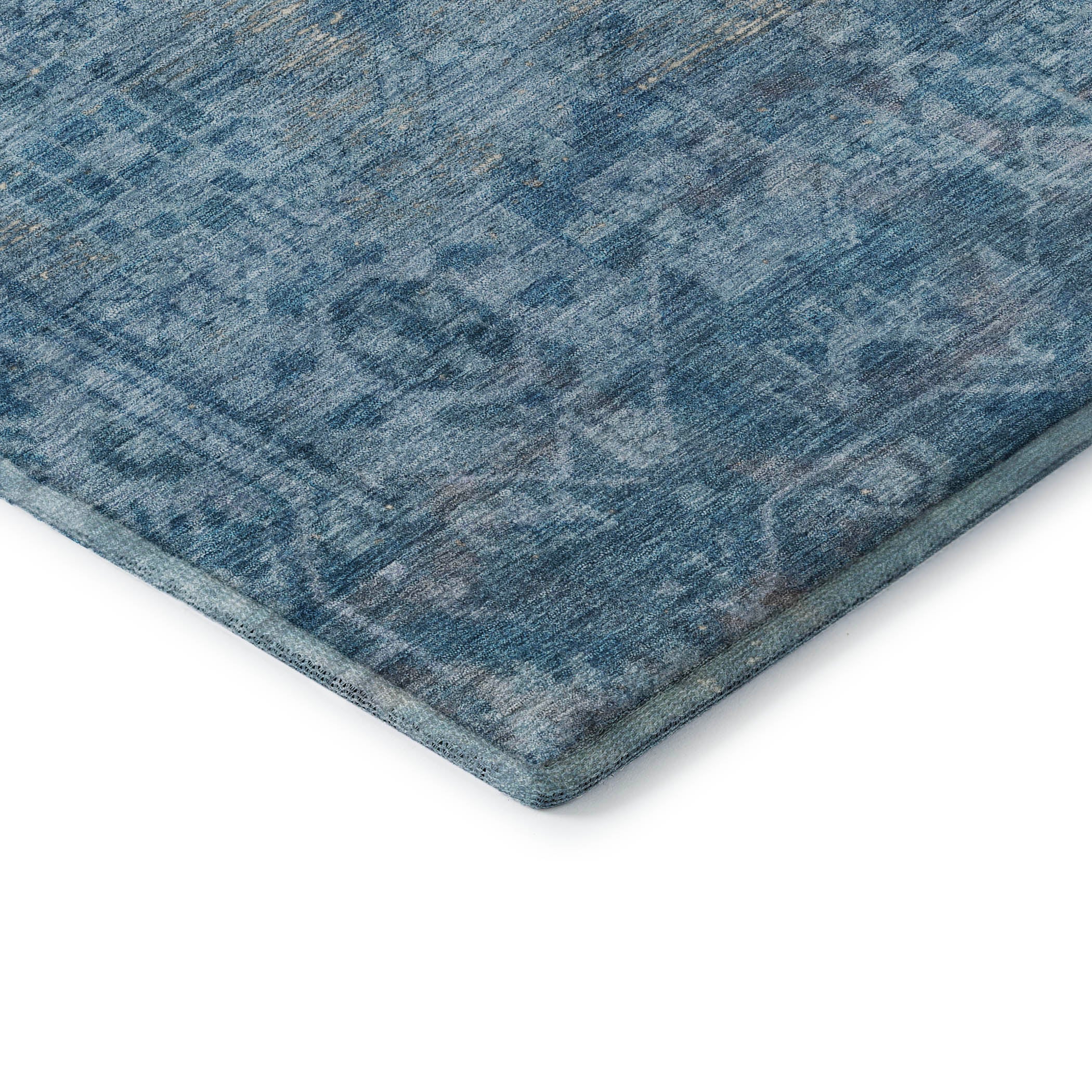 Salzburg Machine Washable Traditional Blue Rug 1'8" x 2'6" #shape_Rectangle
