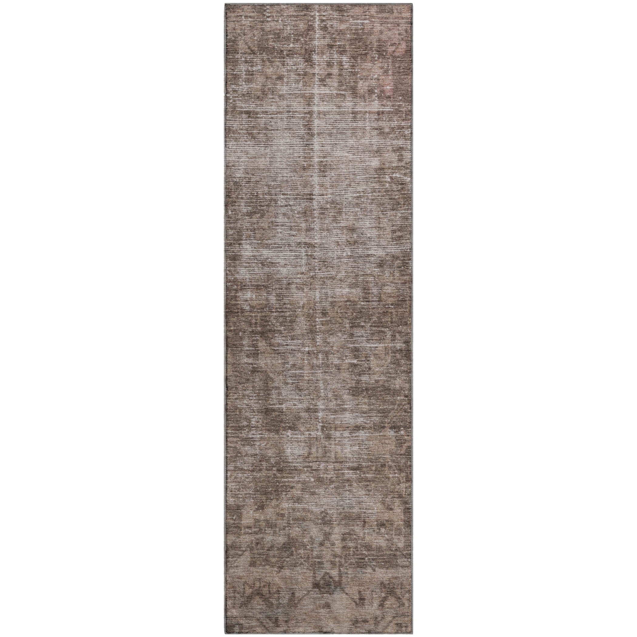 Salzburg Machine Washable Traditional Brown Rug 2'3" x 7'6" #shape_Runner