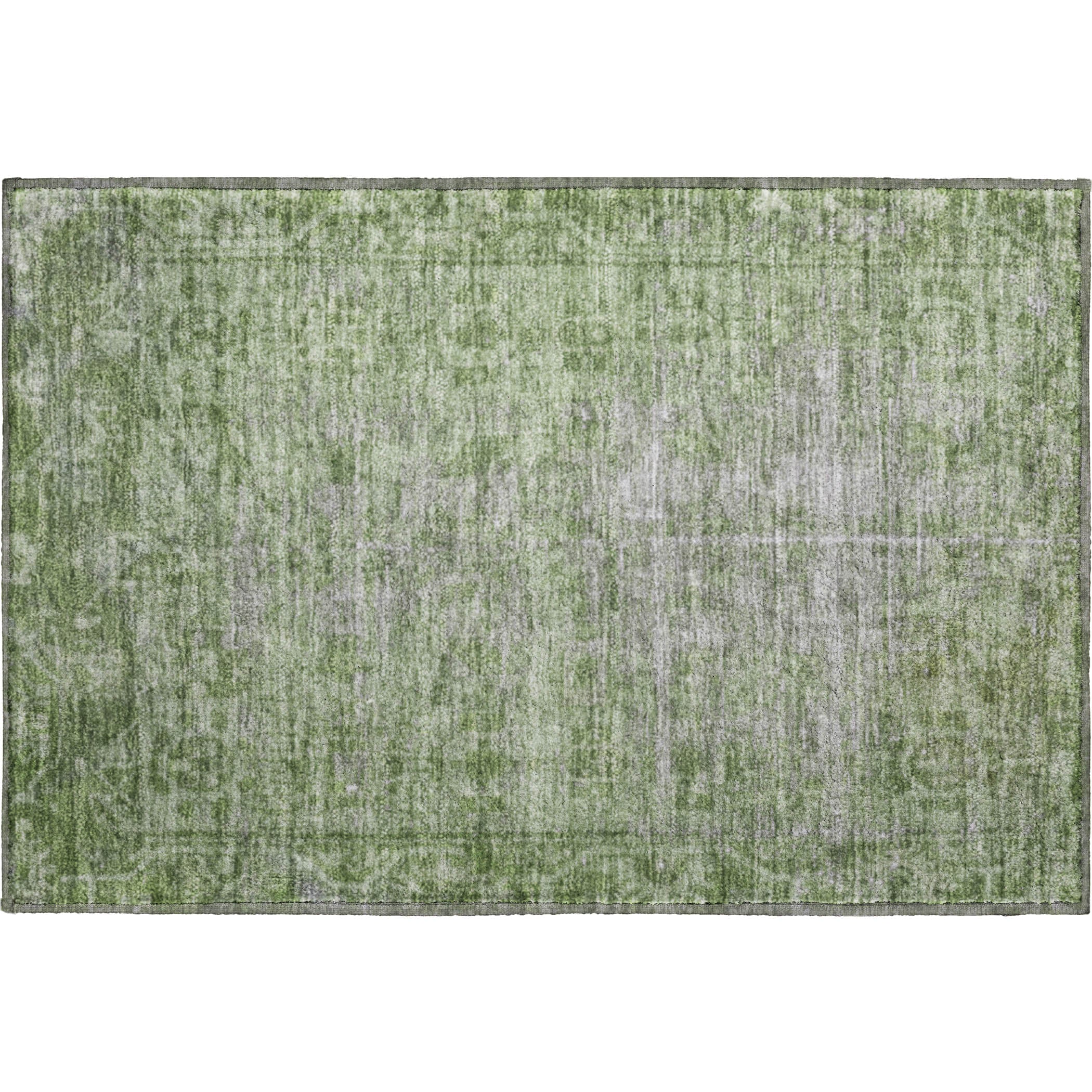 Salzburg Machine Washable Traditional Fern Green Rug 1'8" x 2'6" #shape_Rectangle