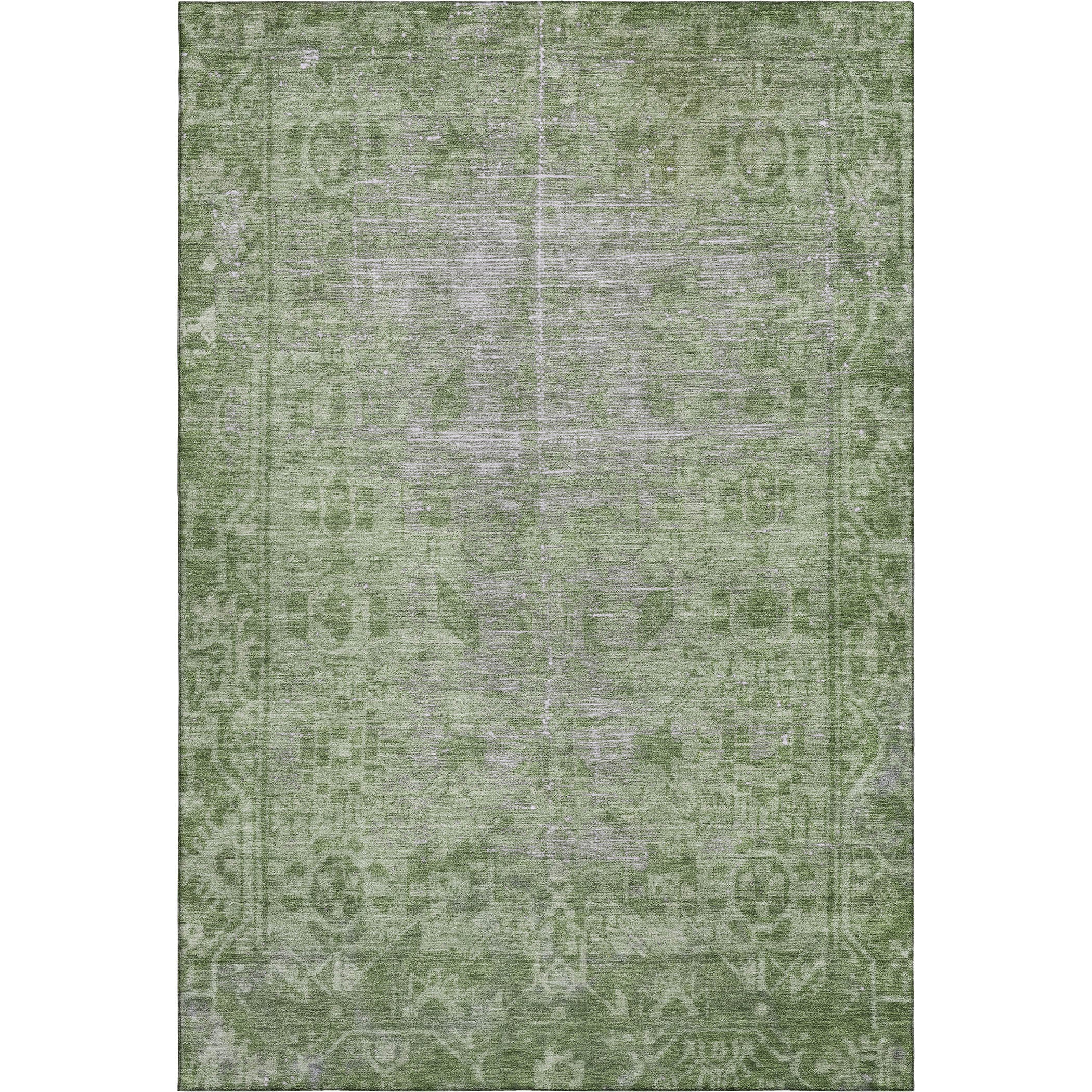 Salzburg Machine Washable Traditional Fern Green Rug 2'6" x 3'10" #shape_Rectangle