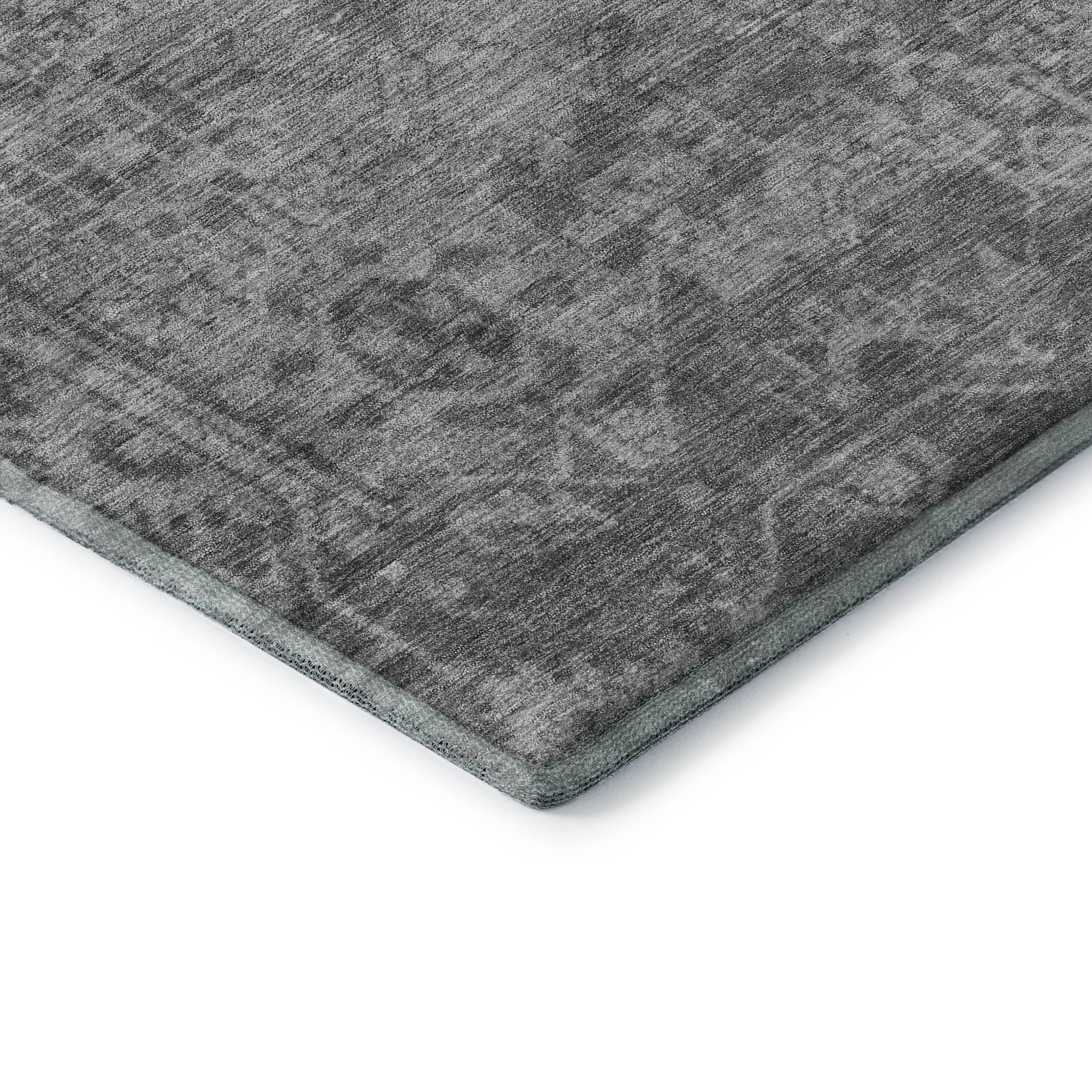 Salzburg Machine Washable Traditional Gray Rug 1'8" x 2'6" #shape_Rectangle