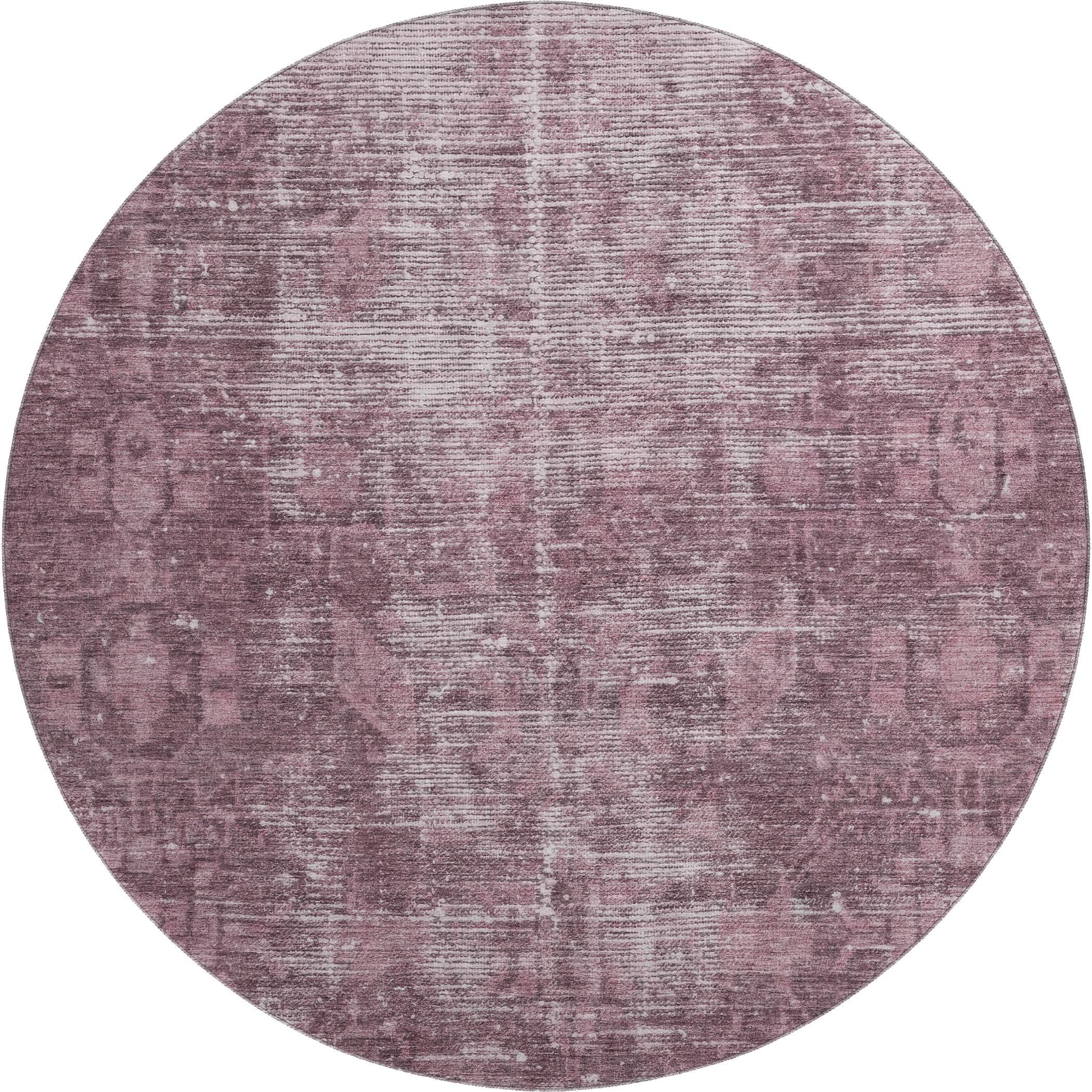 Salzburg Machine Washable Traditional Merlot Red Rug 8' x 8' #shape_Round