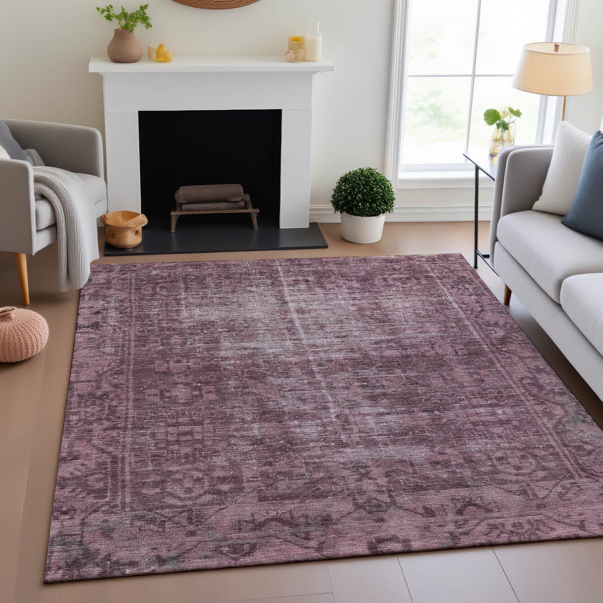 Salzburg Machine Washable Traditional Merlot Red Rug 2'6" x 3'10" #shape_Rectangle