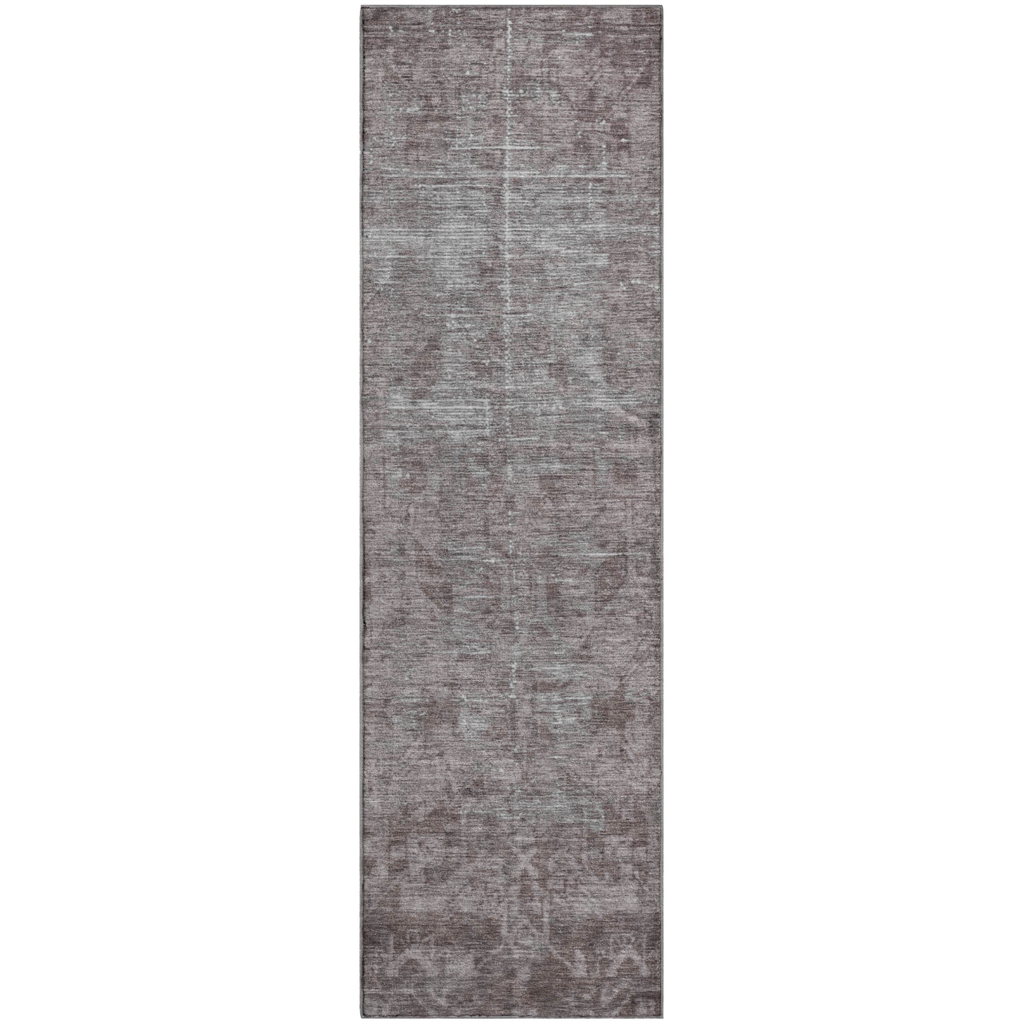 Salzburg Machine Washable Traditional Mocha Brown Rug 2'3" x 7'6" #shape_Runner