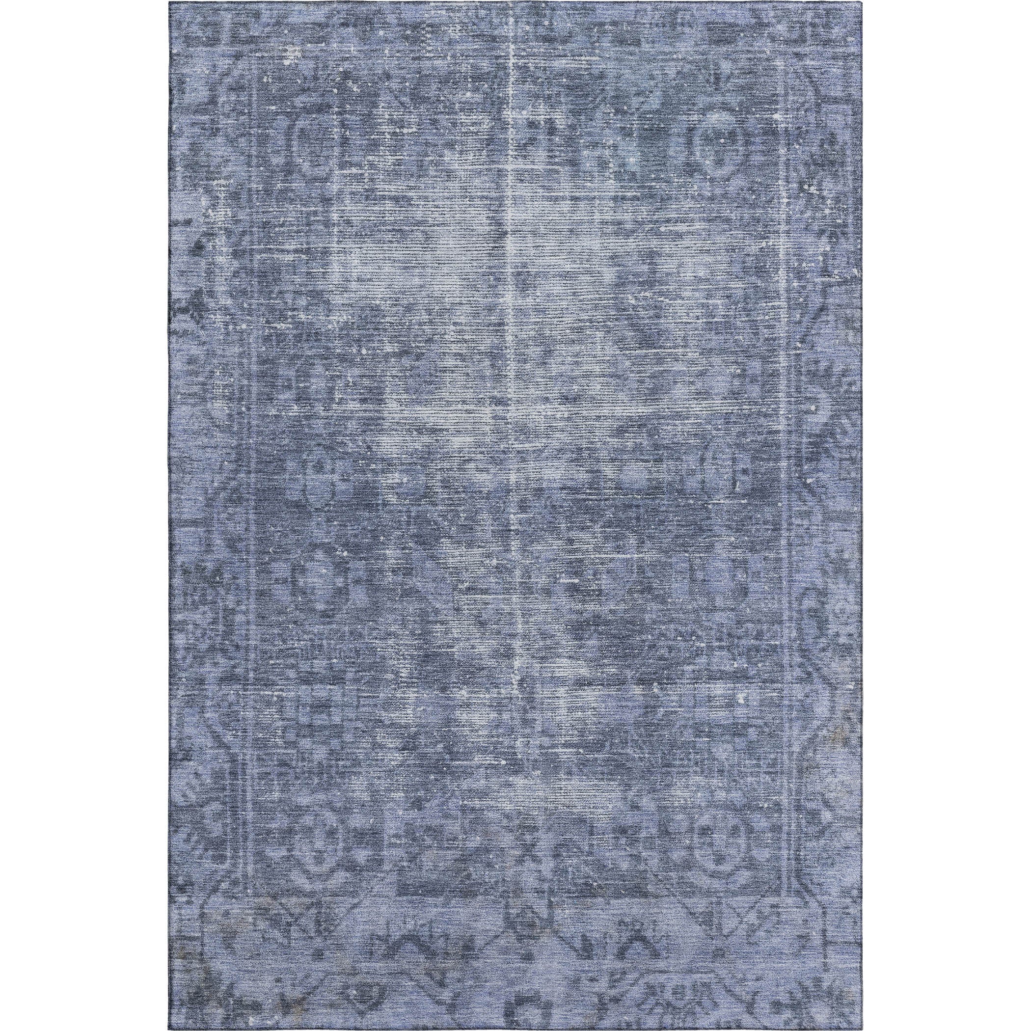 Salzburg Machine Washable Traditional Navy Blue Rug 2'6" x 3'10" #shape_Rectangle