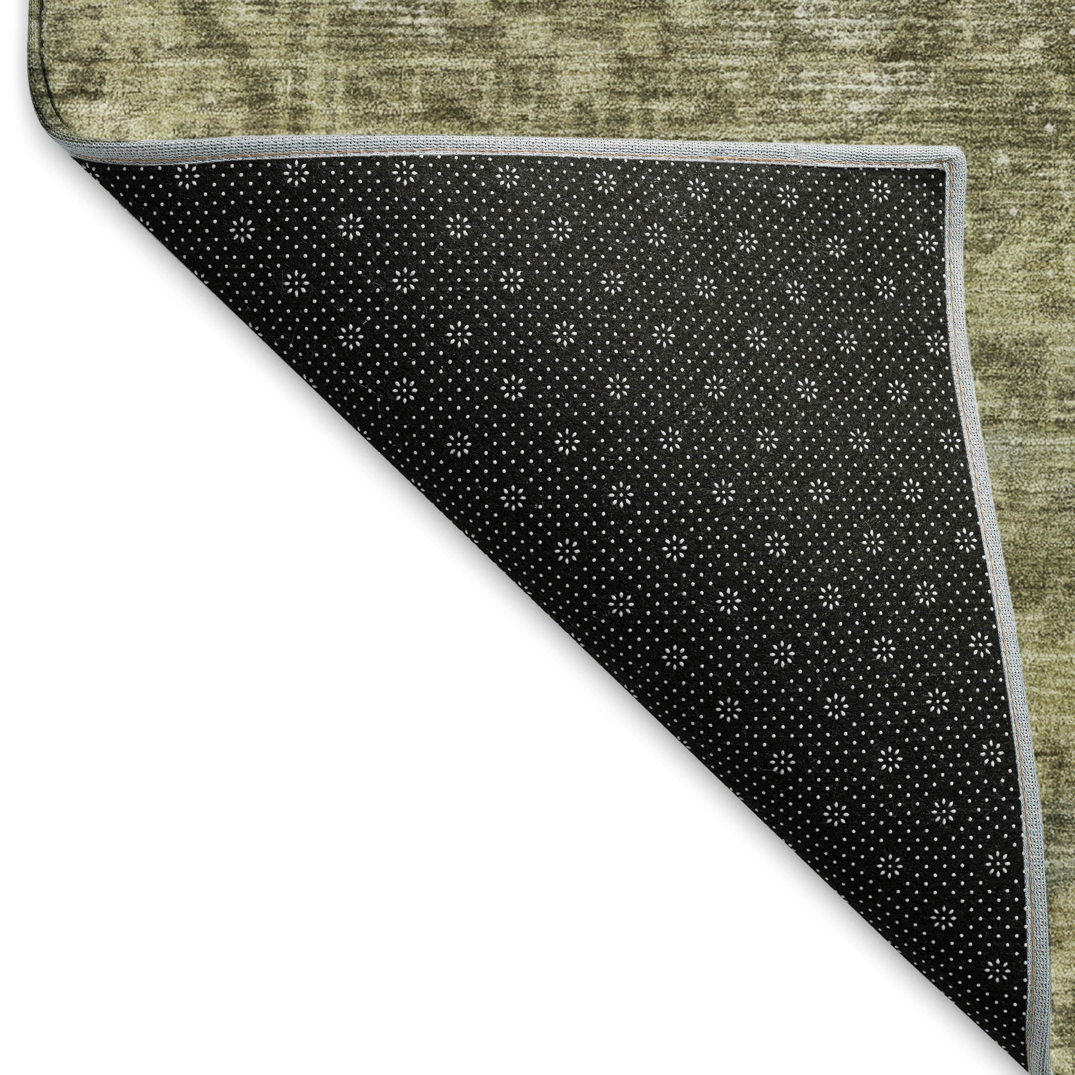 Salzburg Machine Washable Traditional Olive Green Rug 1'8" x 2'6" #shape_Rectangle