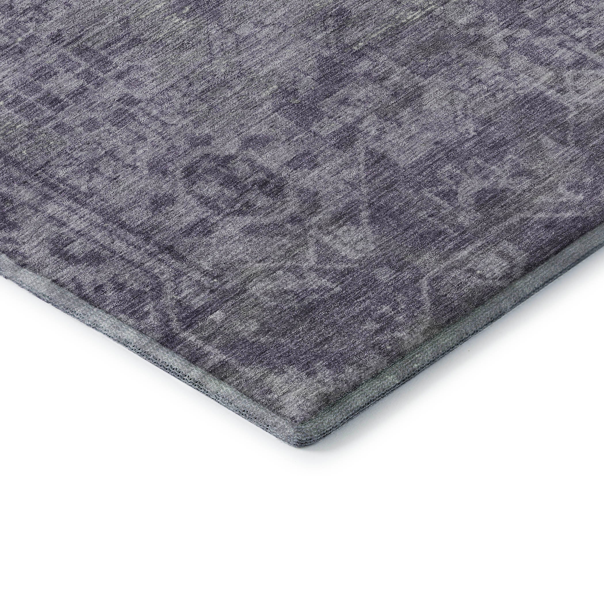 Salzburg Machine Washable Traditional Purple Rug 1'8" x 2'6" #shape_Rectangle