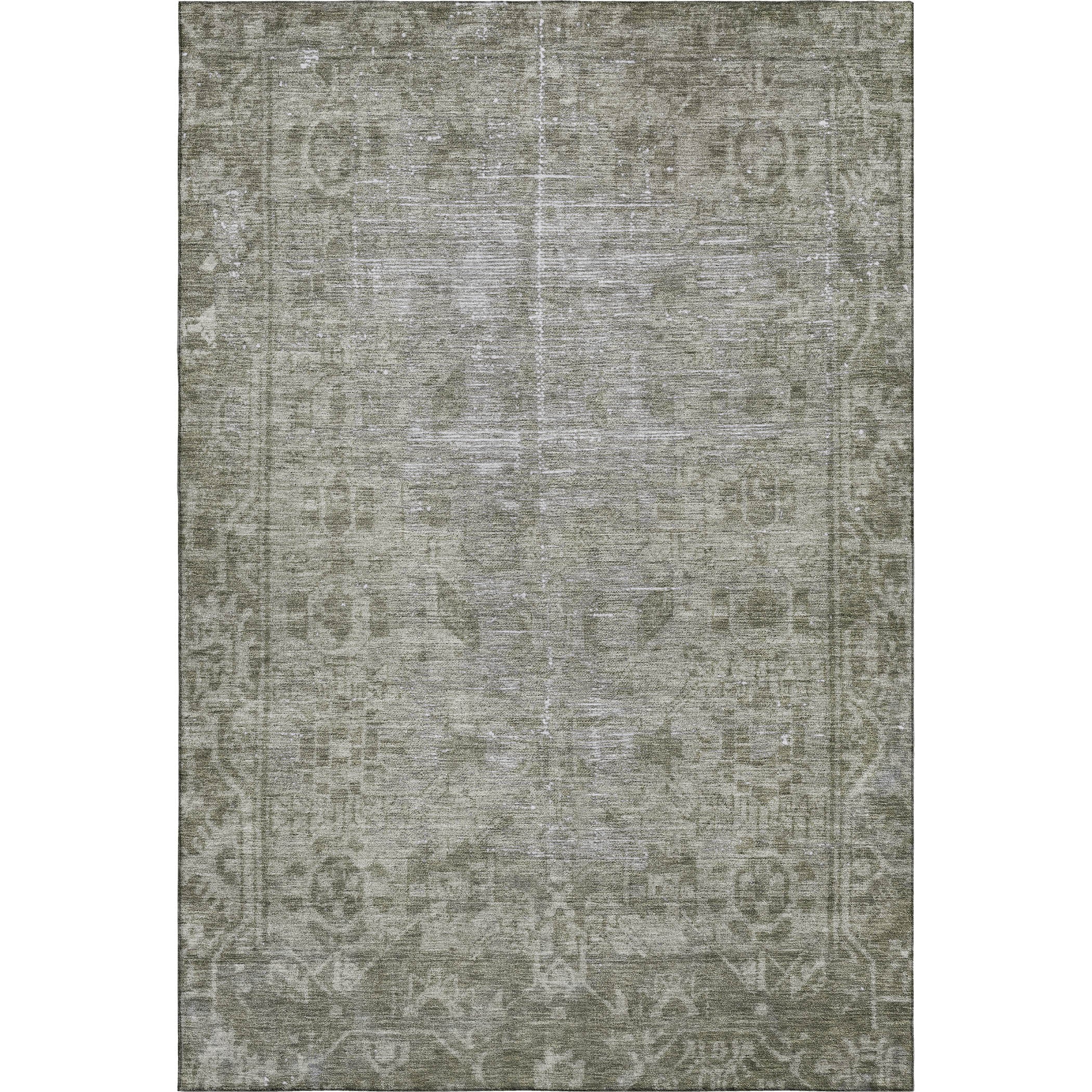 Salzburg Machine Washable Traditional Taupe Brown Rug 2'6" x 3'10" #shape_Rectangle