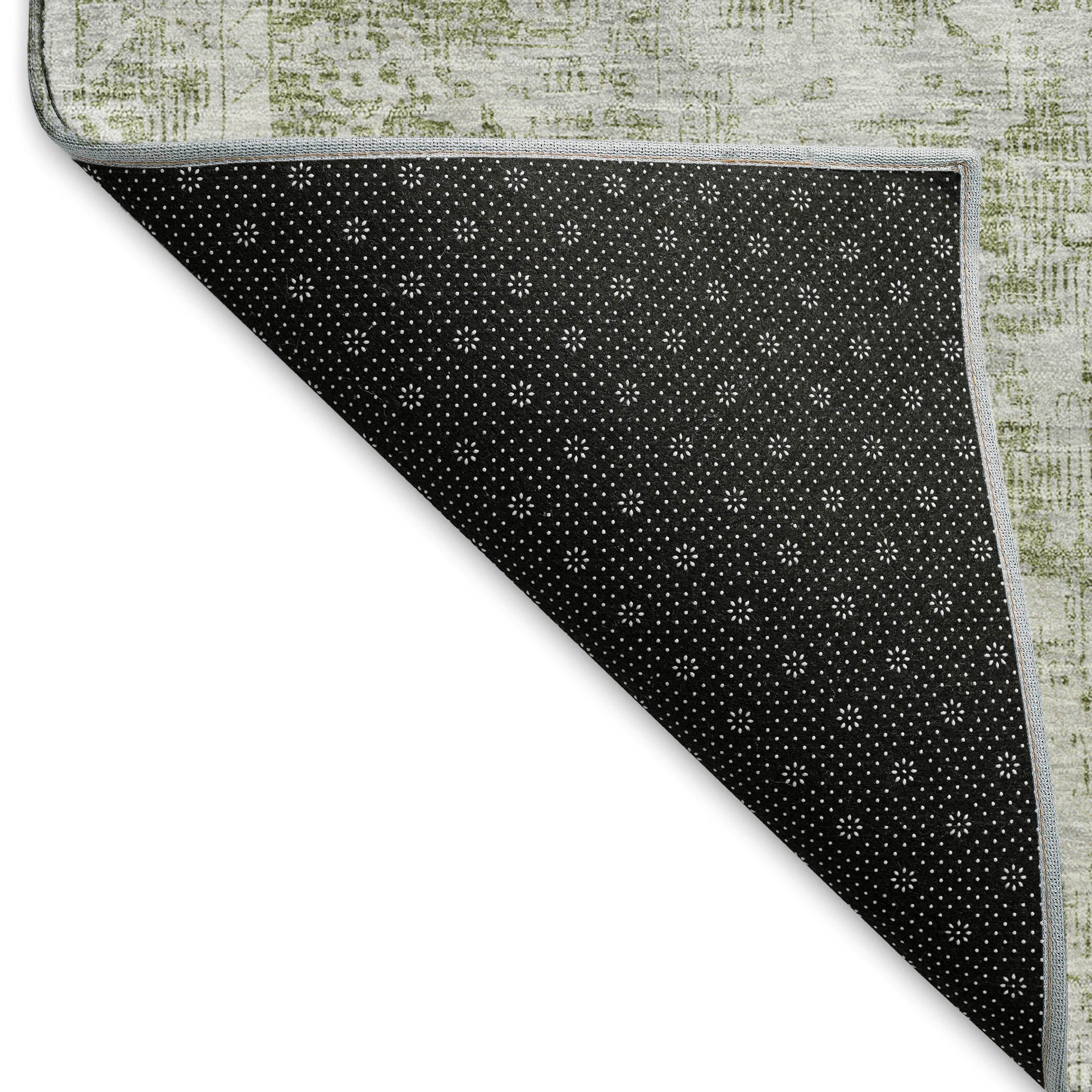 Salzburg Machine Washable Traditional Aloe Green Rug 1'8" x 2'6" #shape_Rectangle