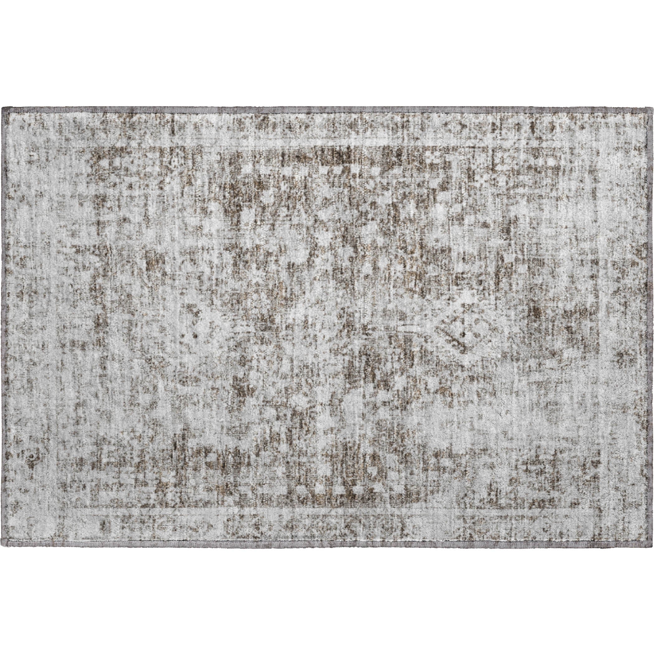 Salzburg Machine Washable Traditional Chocolate Brown Rug 1'8" x 2'6" #shape_Rectangle