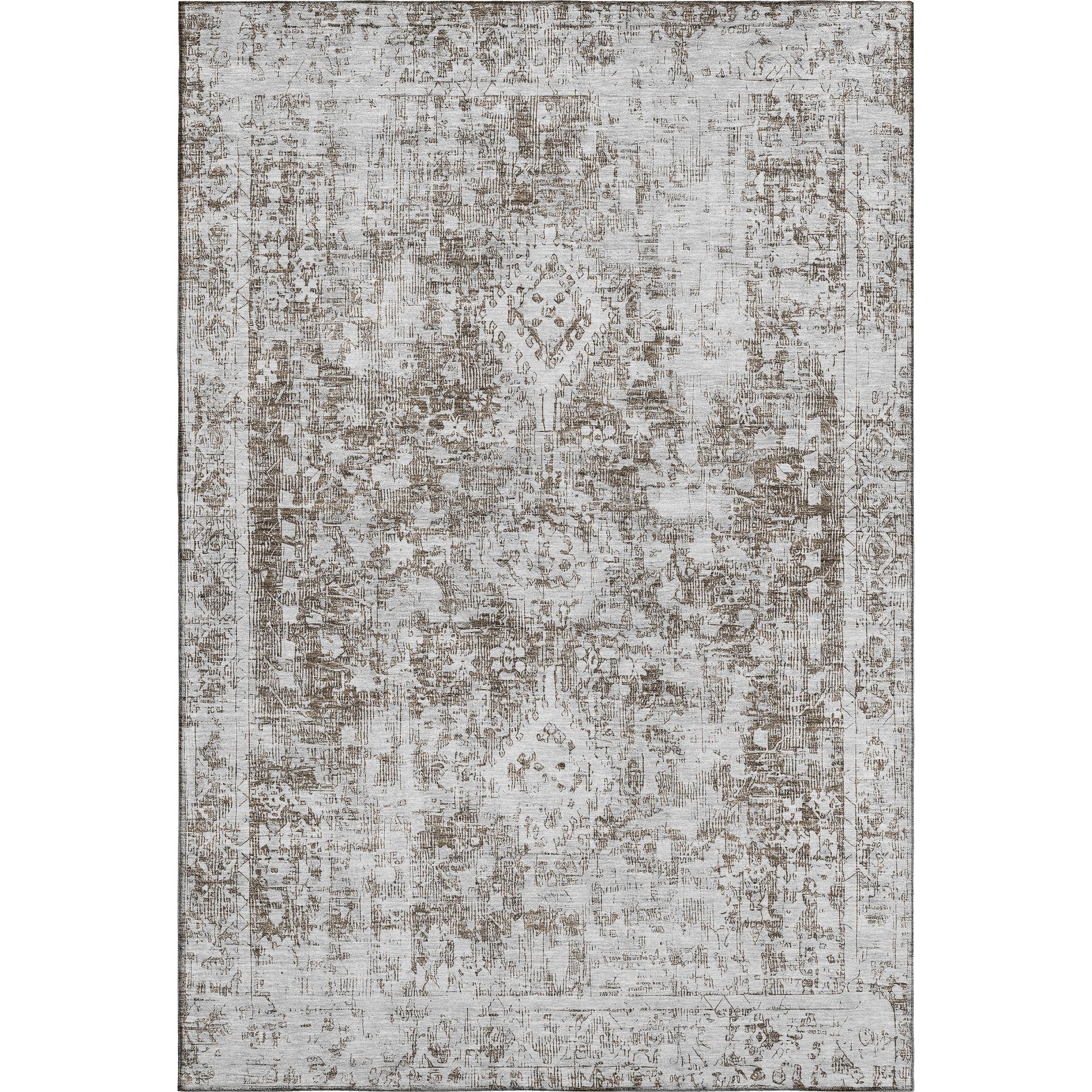 Salzburg Machine Washable Traditional Chocolate Brown Rug 2'6" x 3'10" #shape_Rectangle