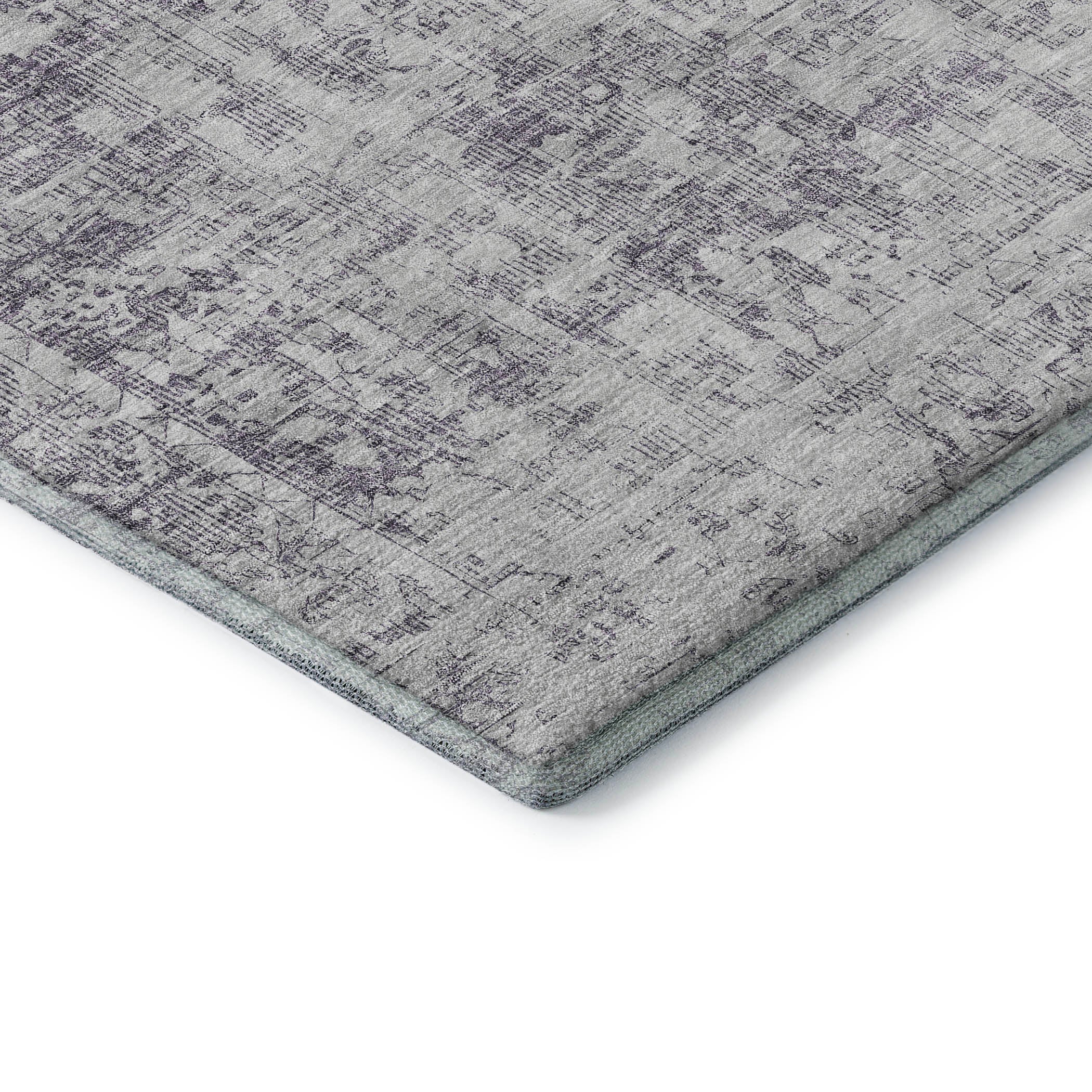 Salzburg Machine Washable Traditional Plum Purple Rug 1'8" x 2'6" #shape_Rectangle