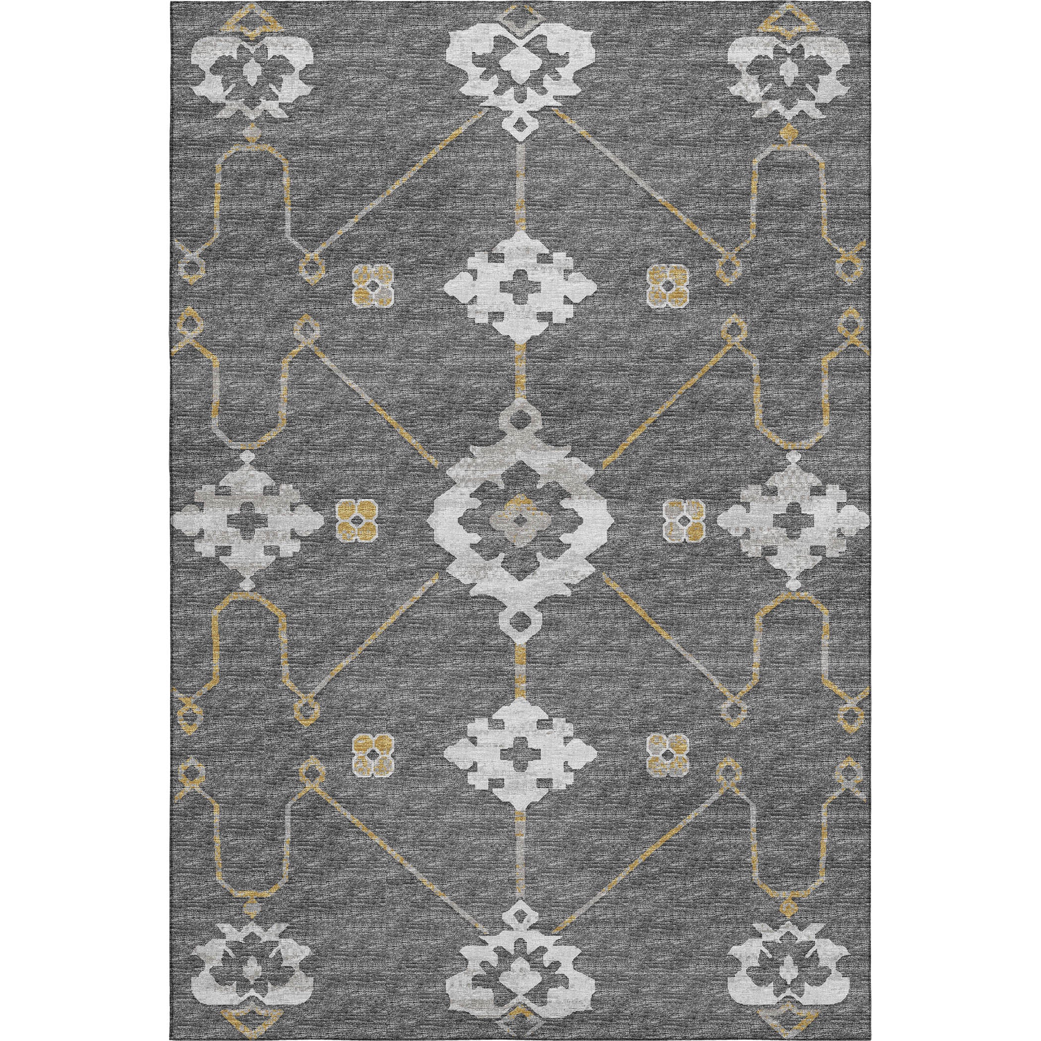 Oaxaca Machine Washable Transitional Gray Rug 2'6" x 3'10" #shape_Rectangle
