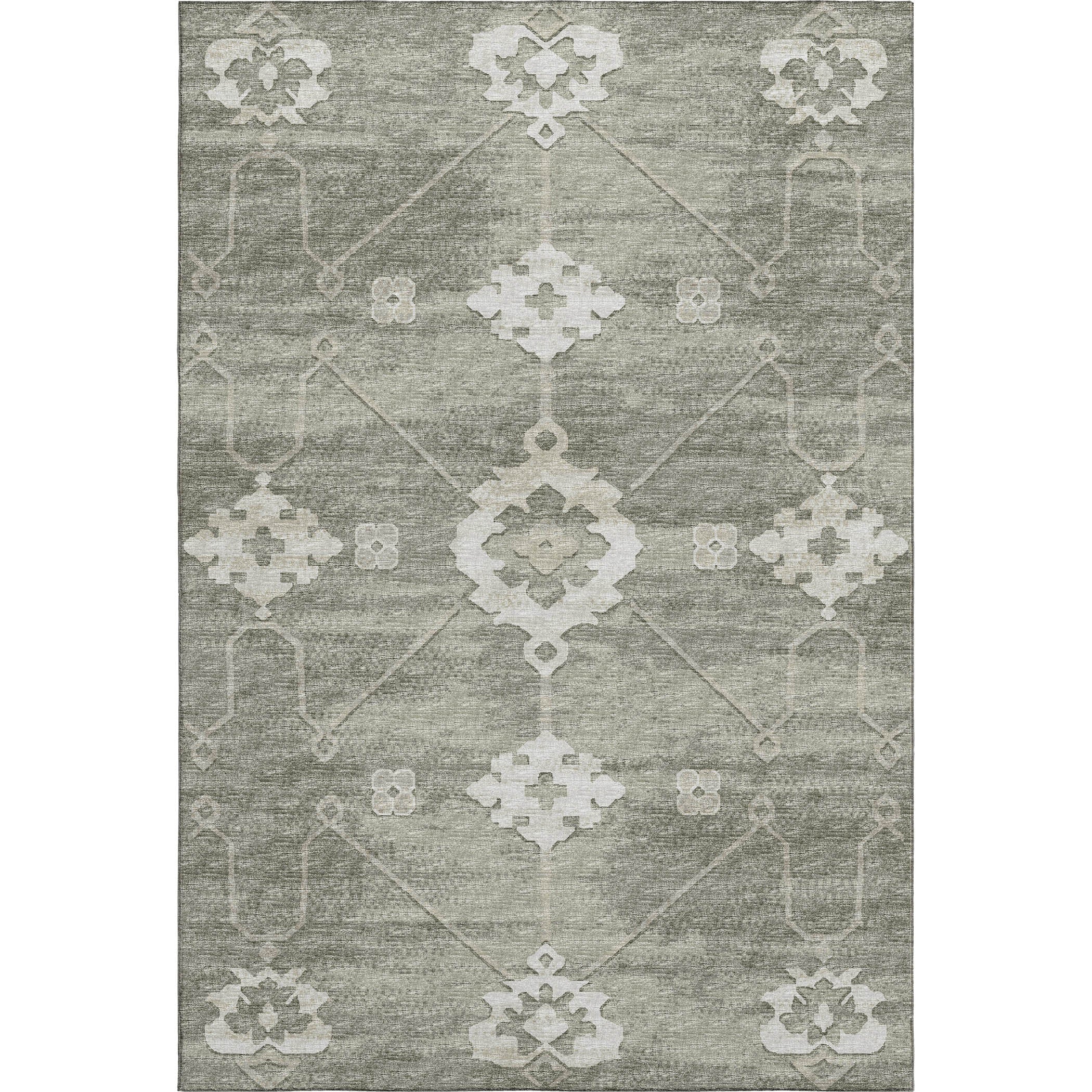 Oaxaca Machine Washable Transitional Olive Green Rug 2'6" x 3'10" #shape_Rectangle