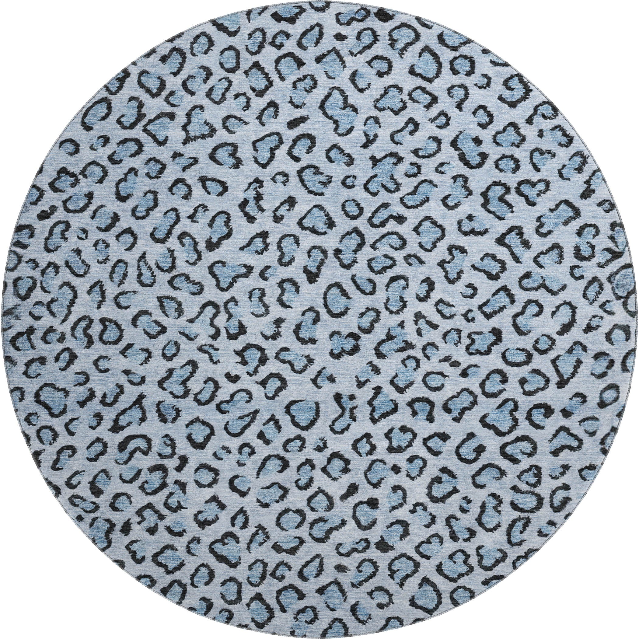 Baku Machine Washable Transitional Blue Rug 8' x 8' #shape_Round