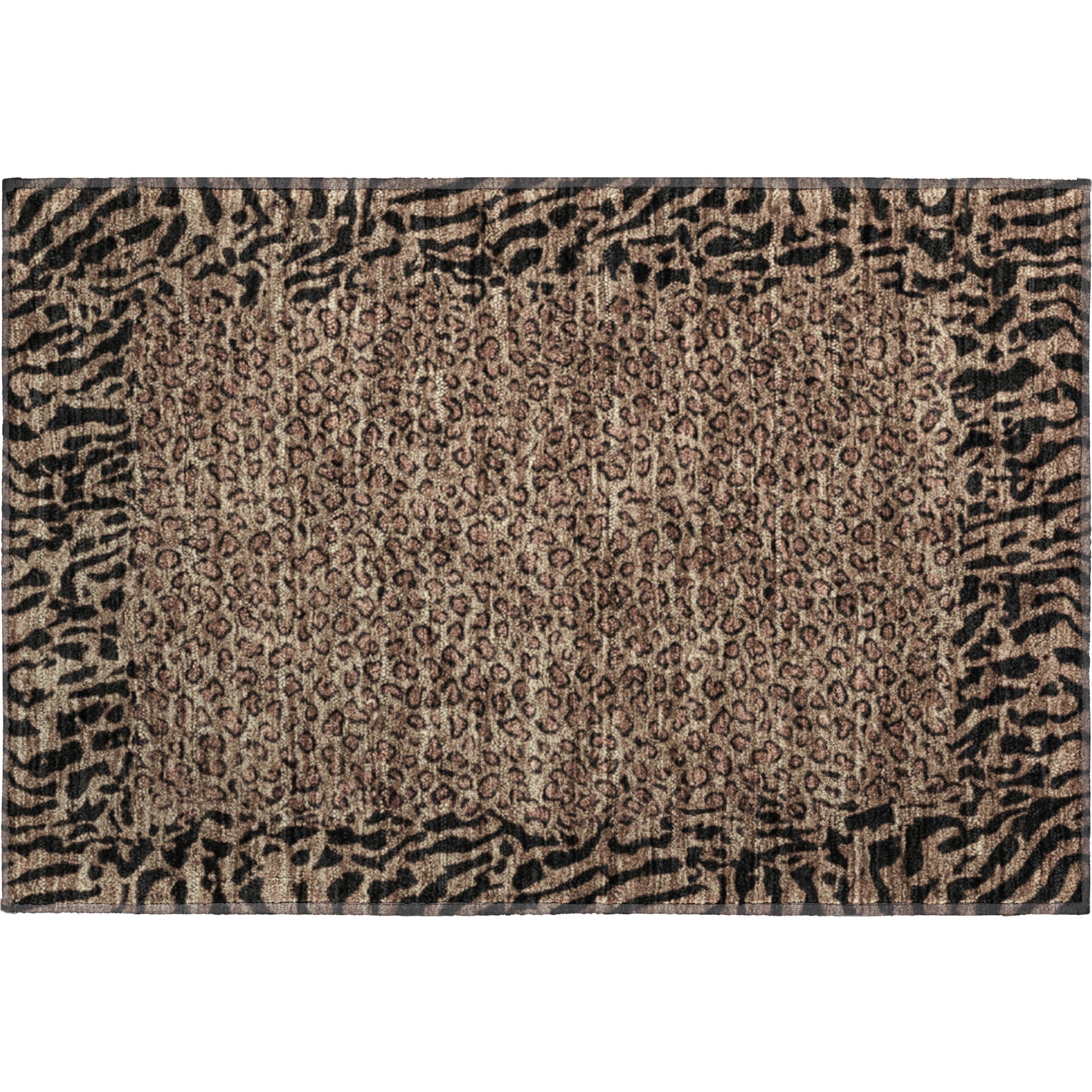 Baku Machine Washable Transitional Brown Rug 1'8" x 2'6" #shape_Rectangle