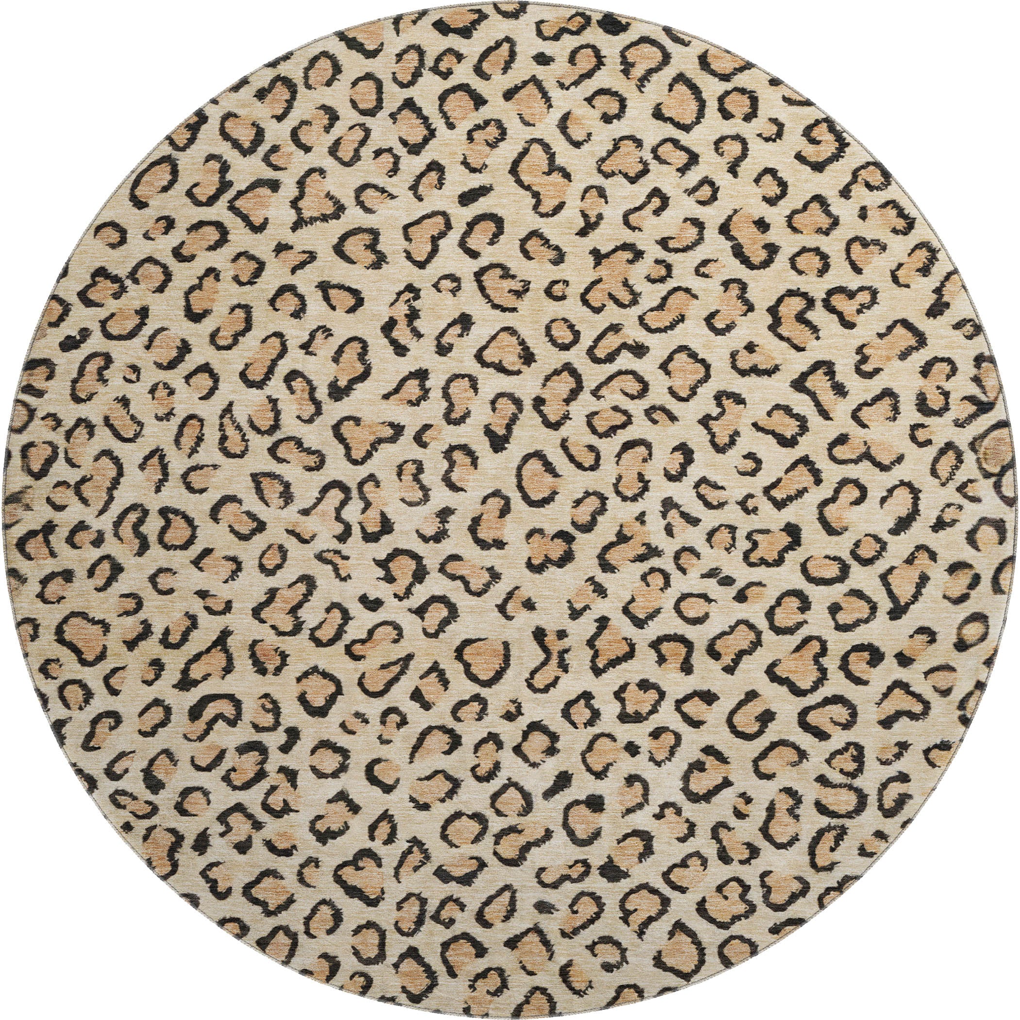 Baku Machine Washable Transitional Gold Rug 8' x 8' #shape_Round