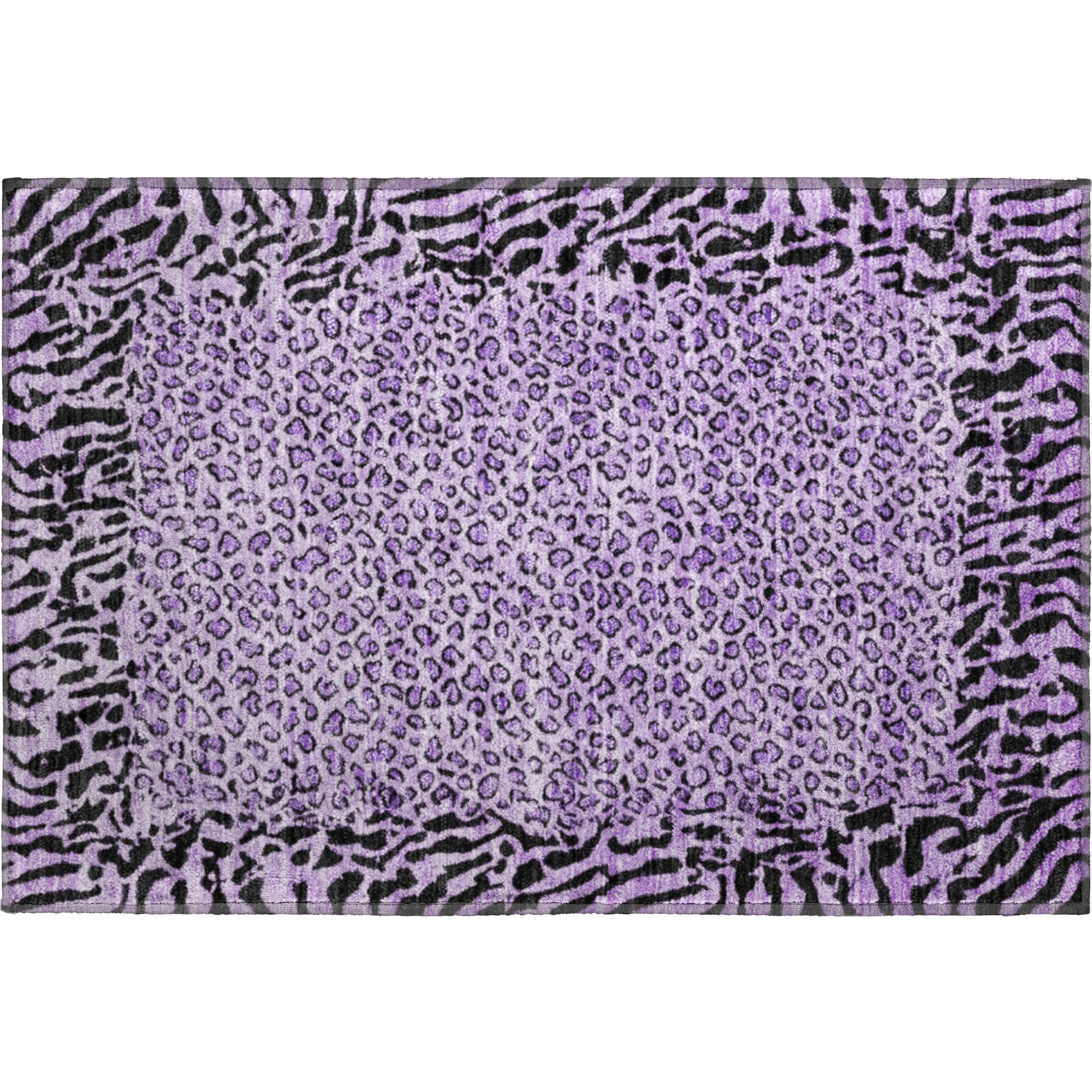 Baku Machine Washable Transitional Purple Rug 1'8" x 2'6" #shape_Rectangle