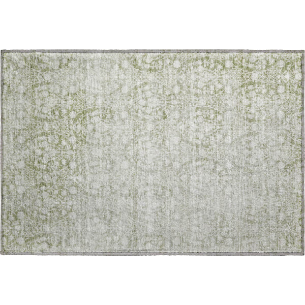 Vienna Machine Washable Transitional Aloe Green Rug 1'8" x 2'6"