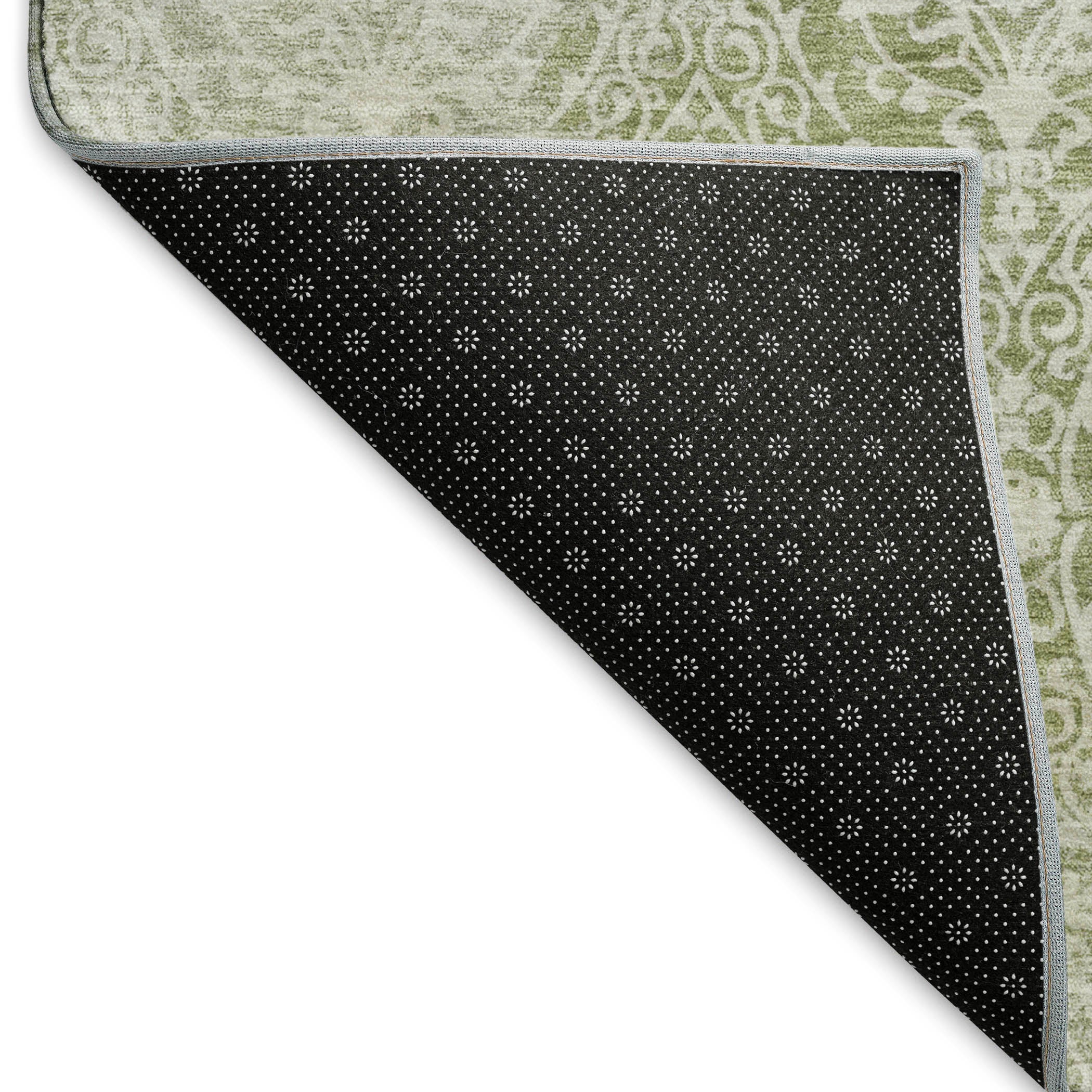Vienna Machine Washable Transitional Aloe Green Rug 1'8" x 2'6" #shape_Rectangle