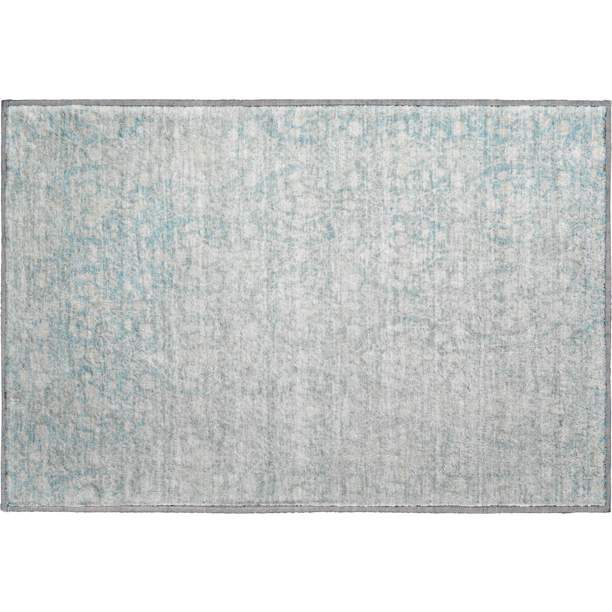 Vienna Machine Washable Transitional Aqua Teal Rug 1'8" x 2'6" #shape_Rectangle