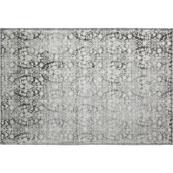 Vienna Machine Washable Transitional Charcoal Gray Rug 1'8" x 2'6"