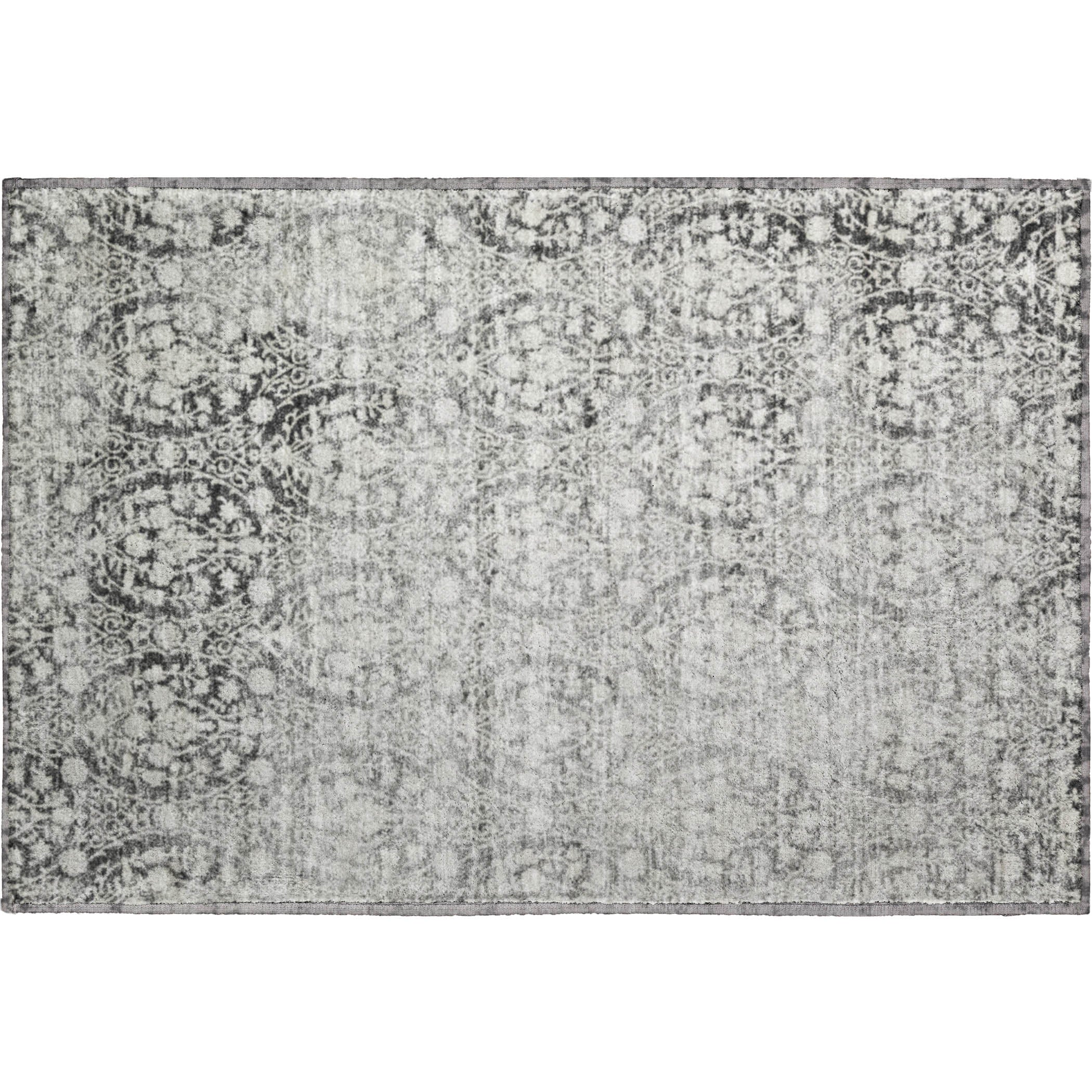 Vienna Machine Washable Transitional Charcoal Gray Rug 1'8" x 2'6" #shape_Rectangle