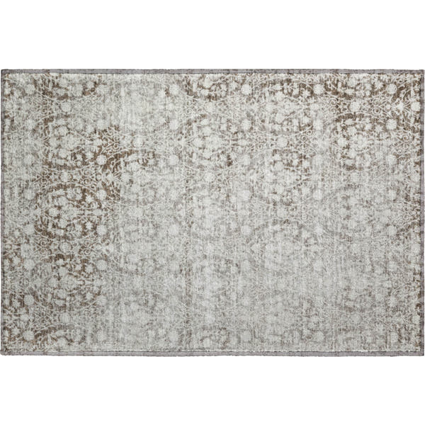 Vienna Machine Washable Transitional Chocolate Brown Rug 1'8" x 2'6"