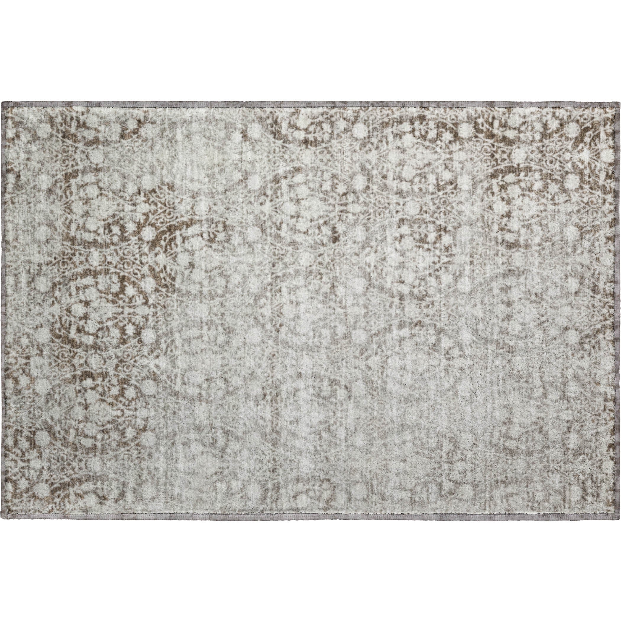 Vienna Machine Washable Transitional Chocolate Brown Rug 1'8" x 2'6" #shape_Rectangle