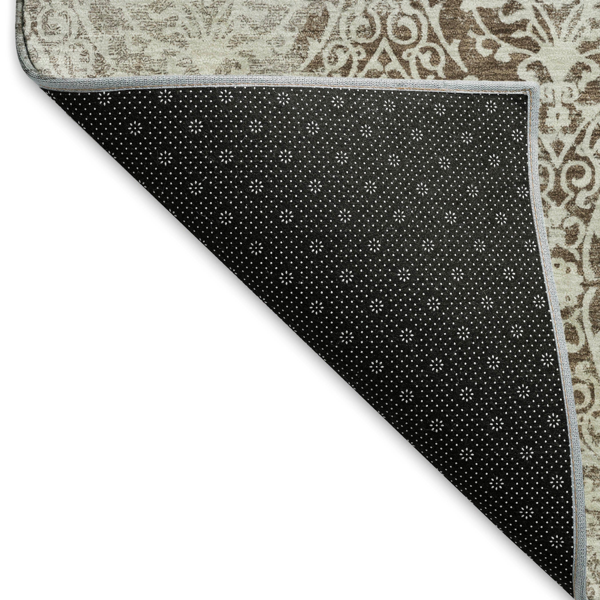 Vienna Machine Washable Transitional Chocolate Brown Rug 1'8" x 2'6" #shape_Rectangle