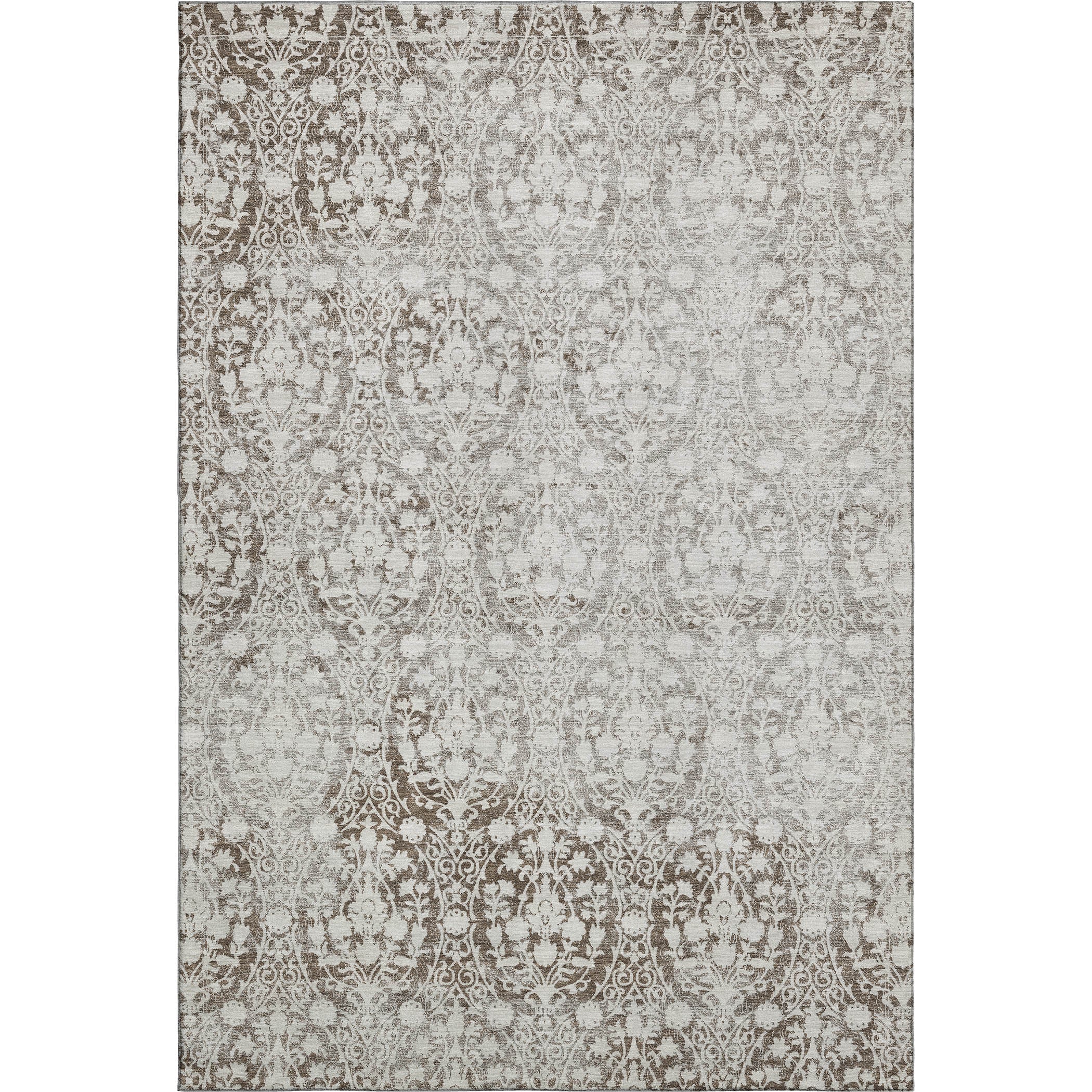 Vienna Machine Washable Transitional Chocolate Brown Rug 2'6" x 3'10" #shape_Rectangle