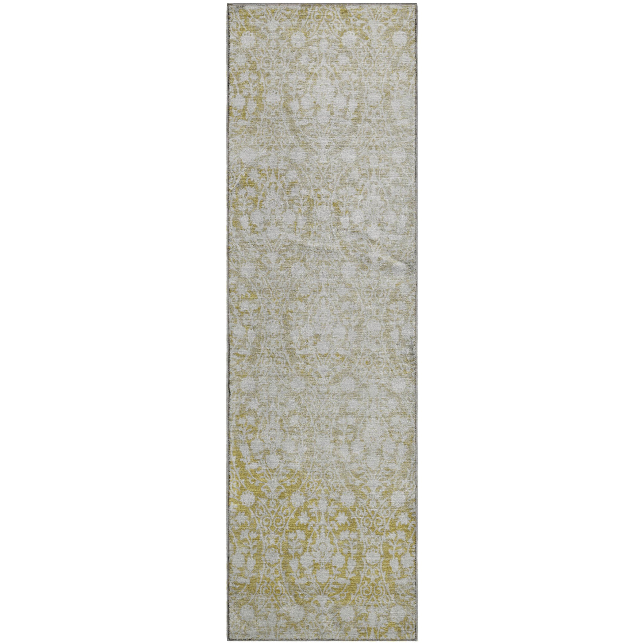 Vienna Machine Washable Transitional Gold Rug 2'3" x 7'6" #shape_Runner