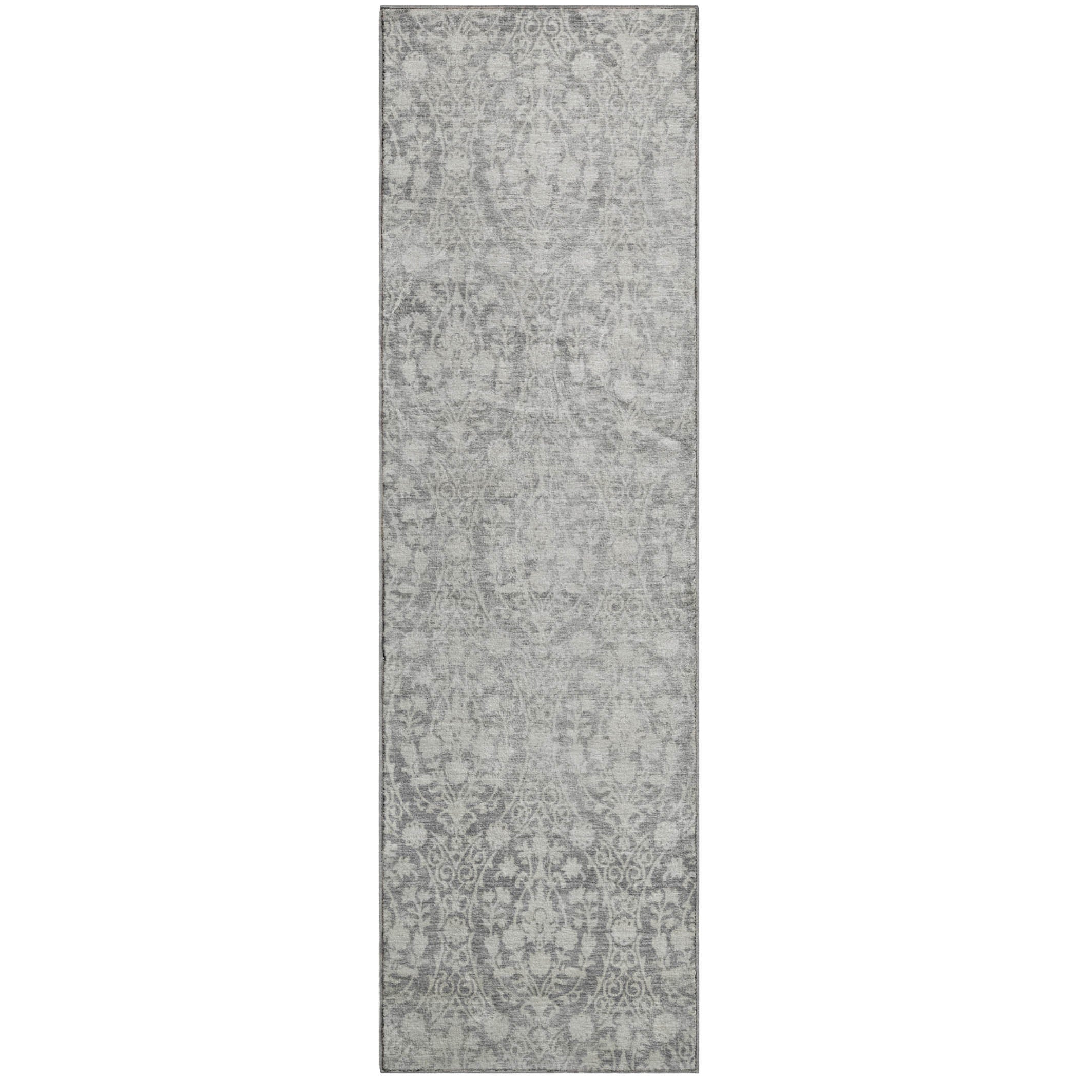 Vienna Machine Washable Transitional Gray Rug 2'3" x 7'6" #shape_Runner