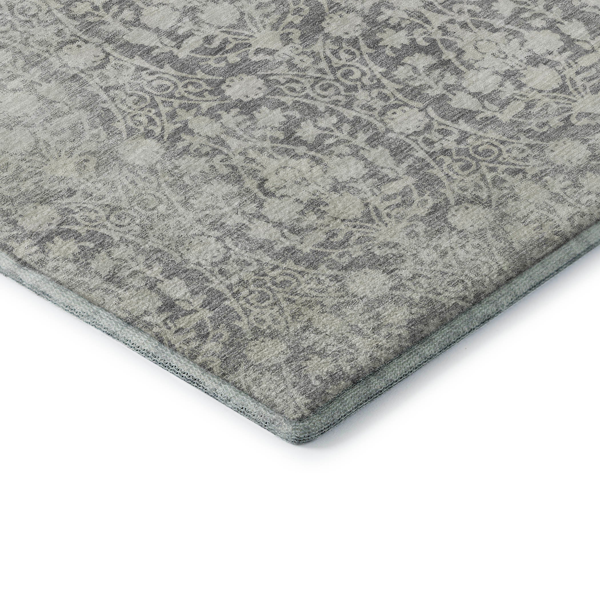 Vienna Machine Washable Transitional Gray Rug 1'8" x 2'6" #shape_Rectangle