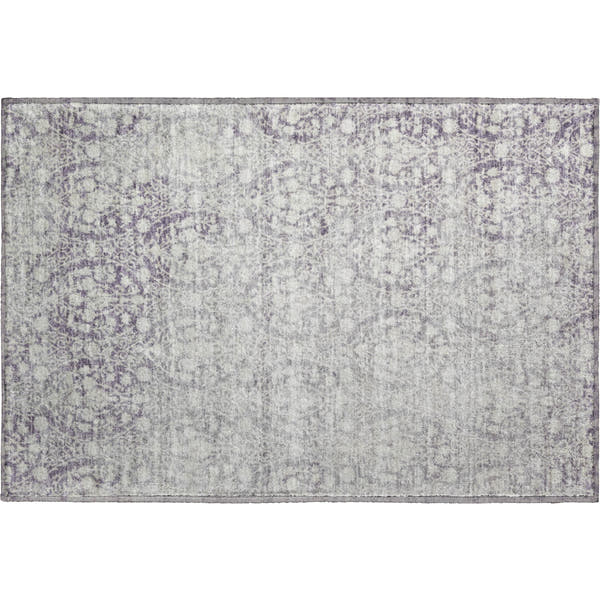 Vienna Machine Washable Transitional Plum Purple Rug 1'8" x 2'6"