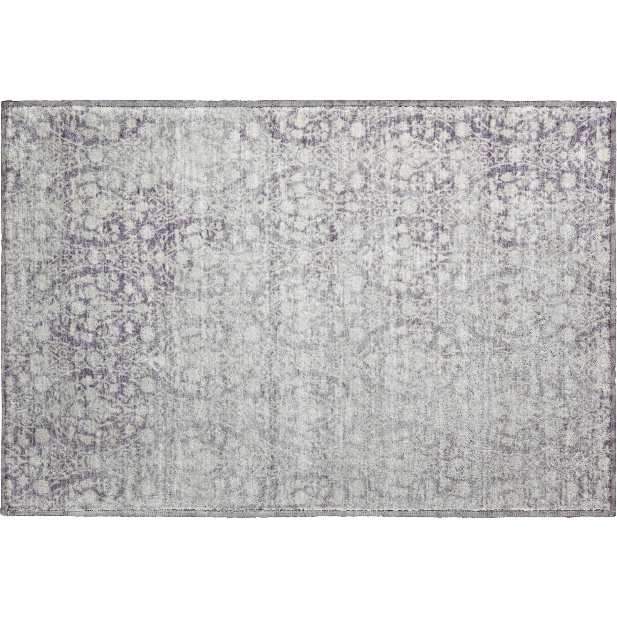 Vienna Machine Washable Transitional Plum Purple Rug 1'8" x 2'6" #shape_Rectangle