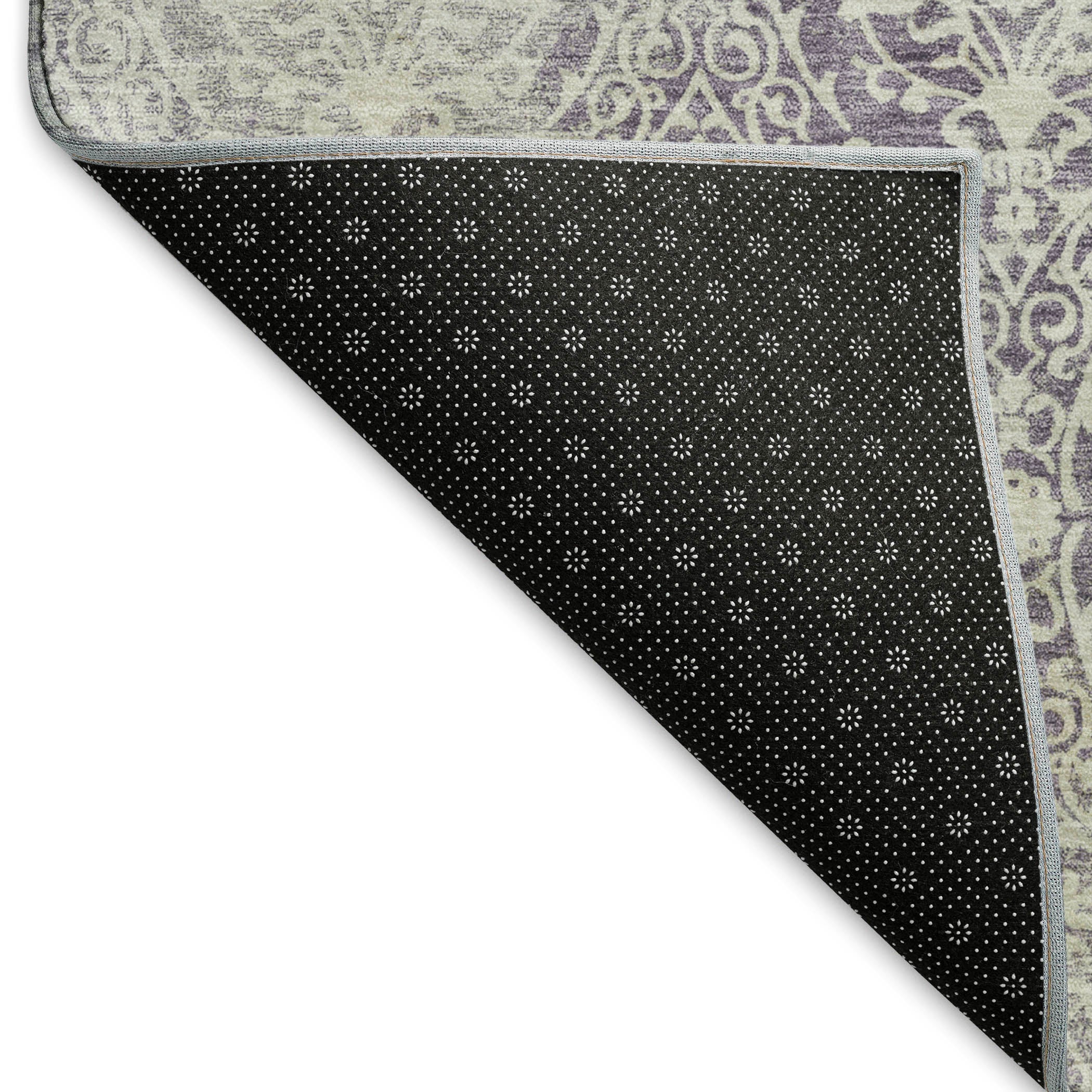 Vienna Machine Washable Transitional Plum Purple Rug 1'8" x 2'6" #shape_Rectangle