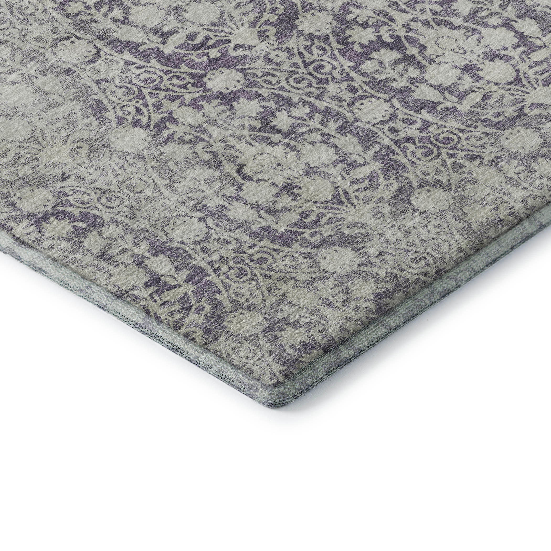 Vienna Machine Washable Transitional Plum Purple Rug 1'8" x 2'6" #shape_Rectangle