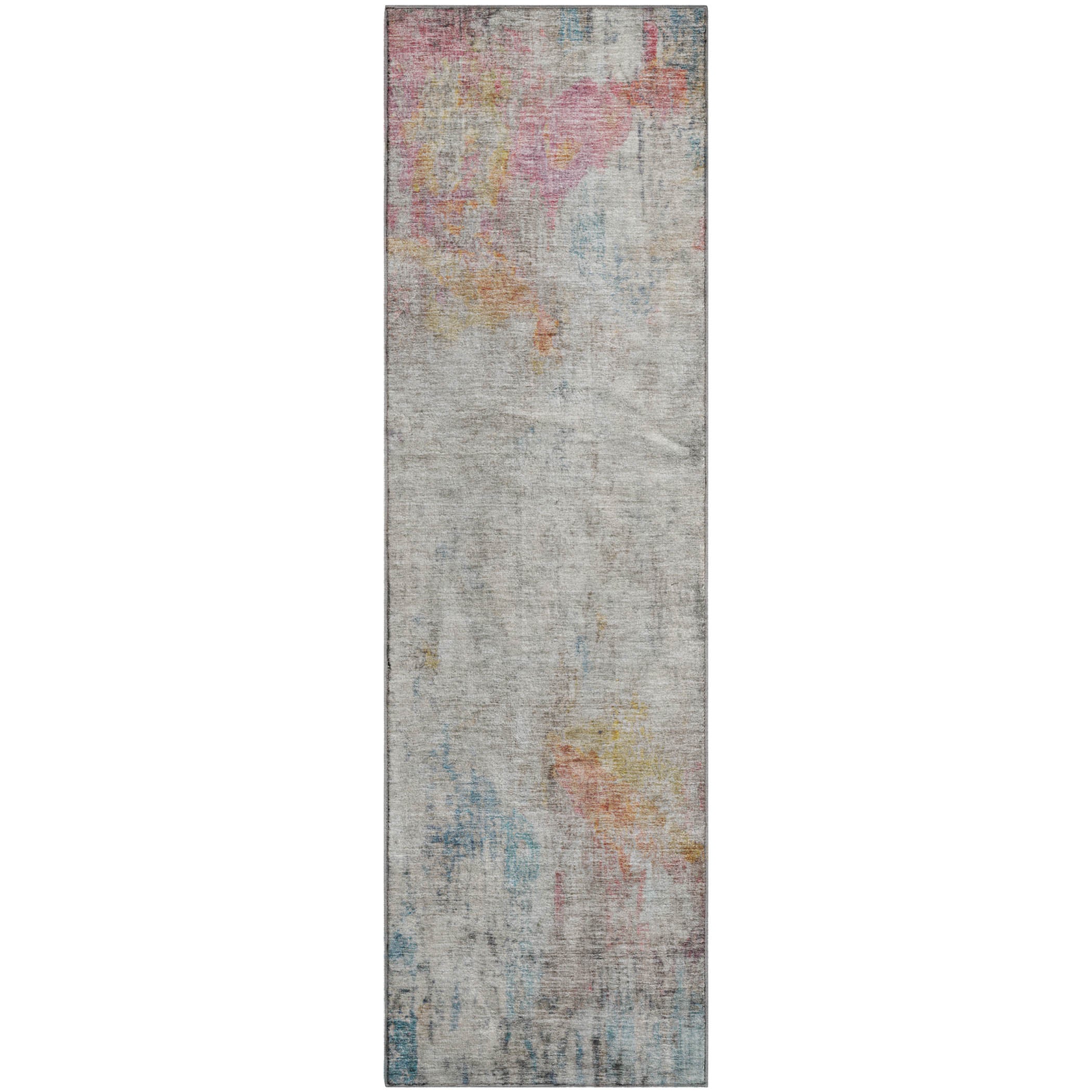 Marrakech Machine Washable Transitional Teal Rug 2'3" x 7'6" #shape_Runner